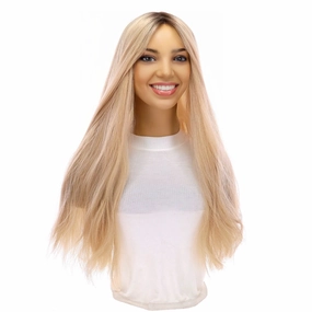 24" Divine Lace Top Topper Warm Platinum Blonde