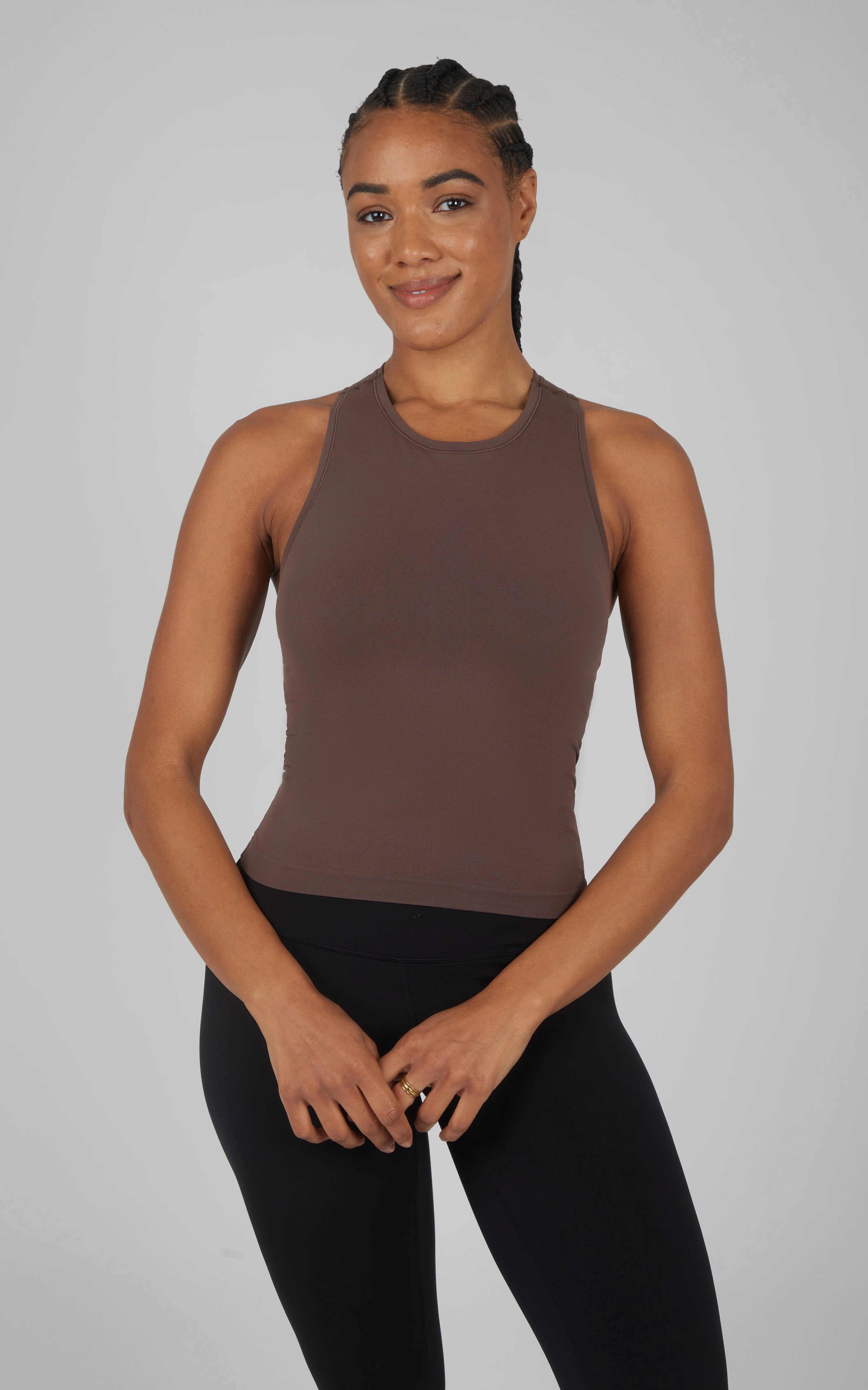 2 PK Seamless Racerback Tank Top with Built in Bra