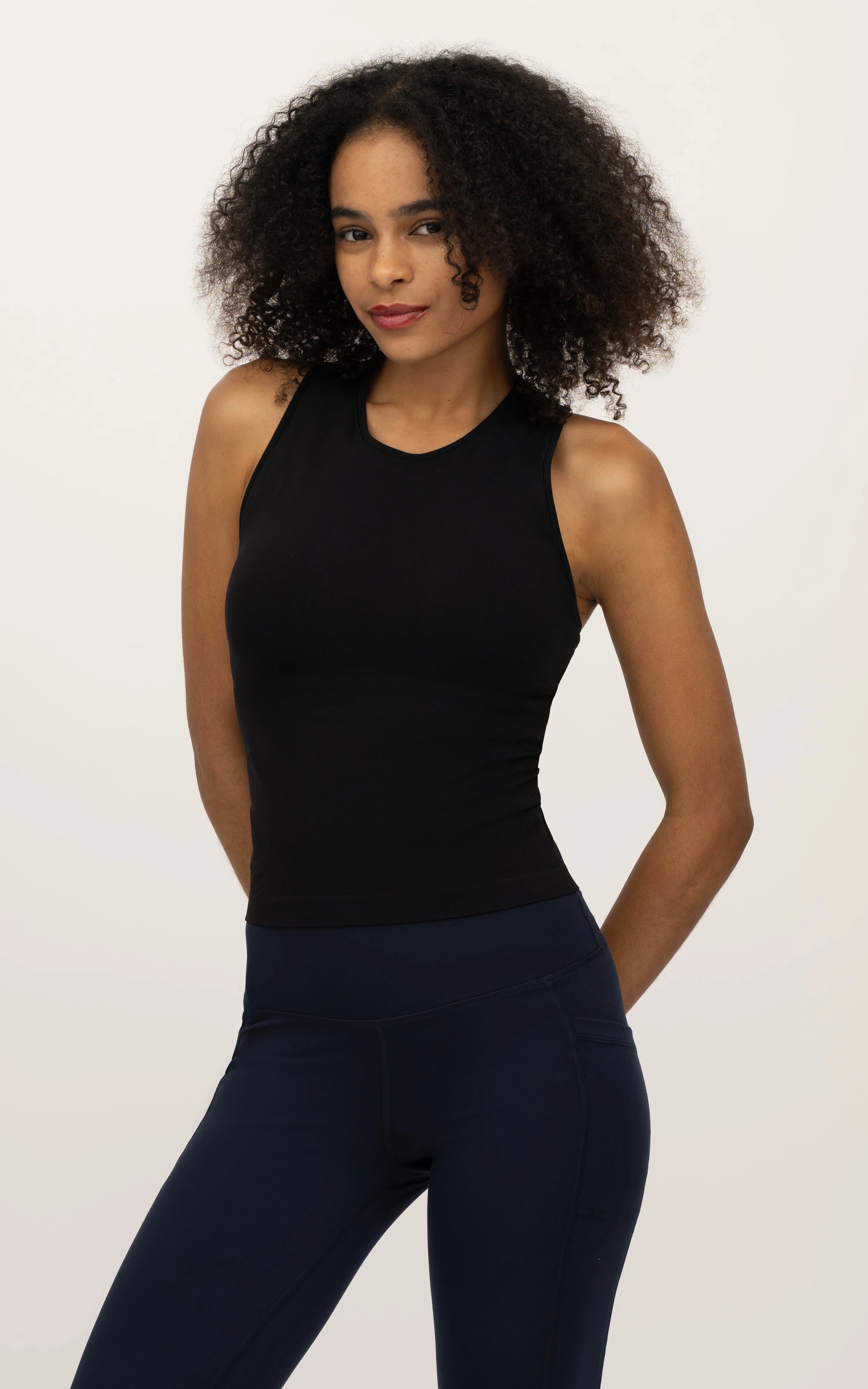 2 PK Seamless Racerback Tank Top with Built in Bra