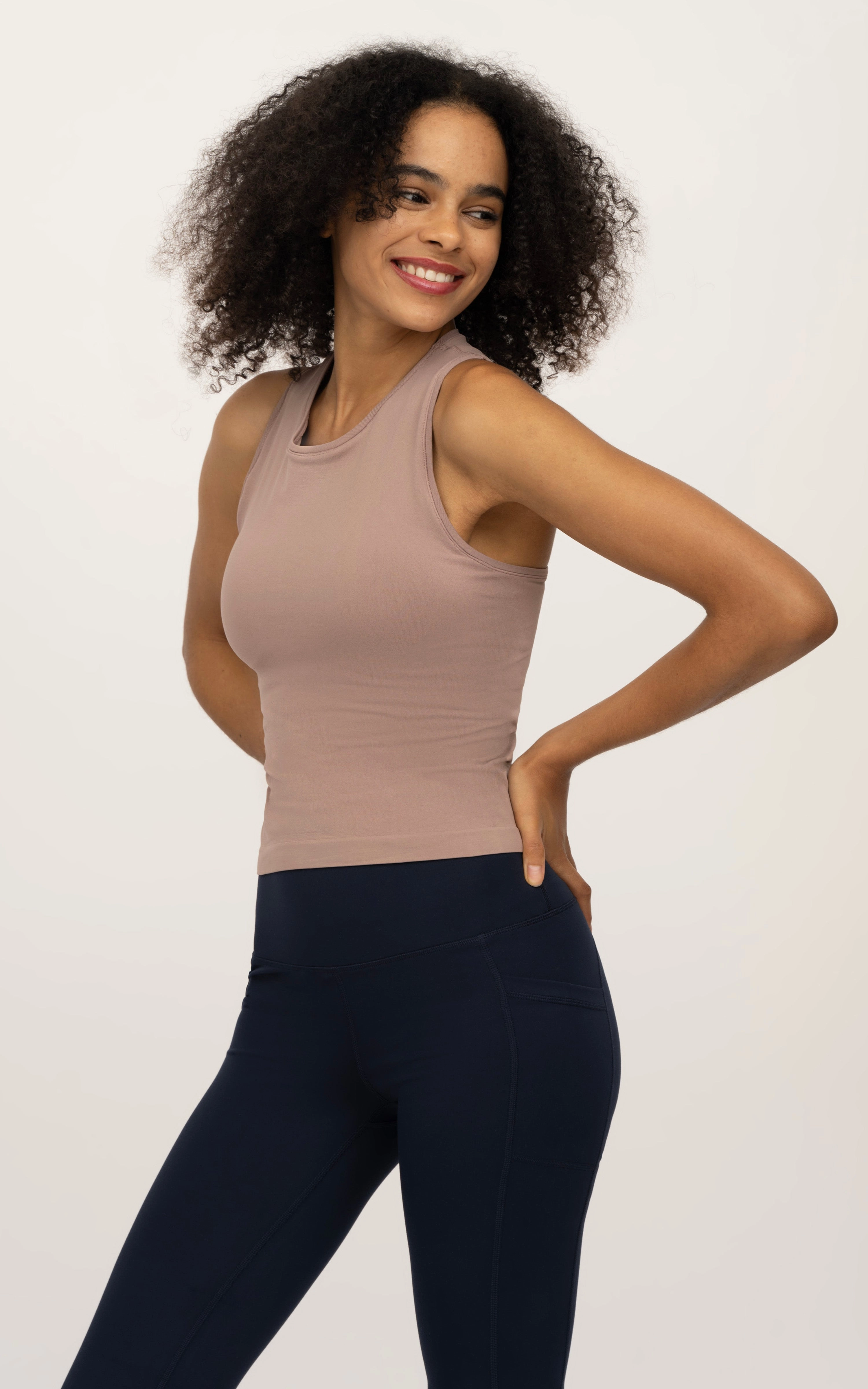 2 PK Seamless Racerback Tank Top with Built in Bra