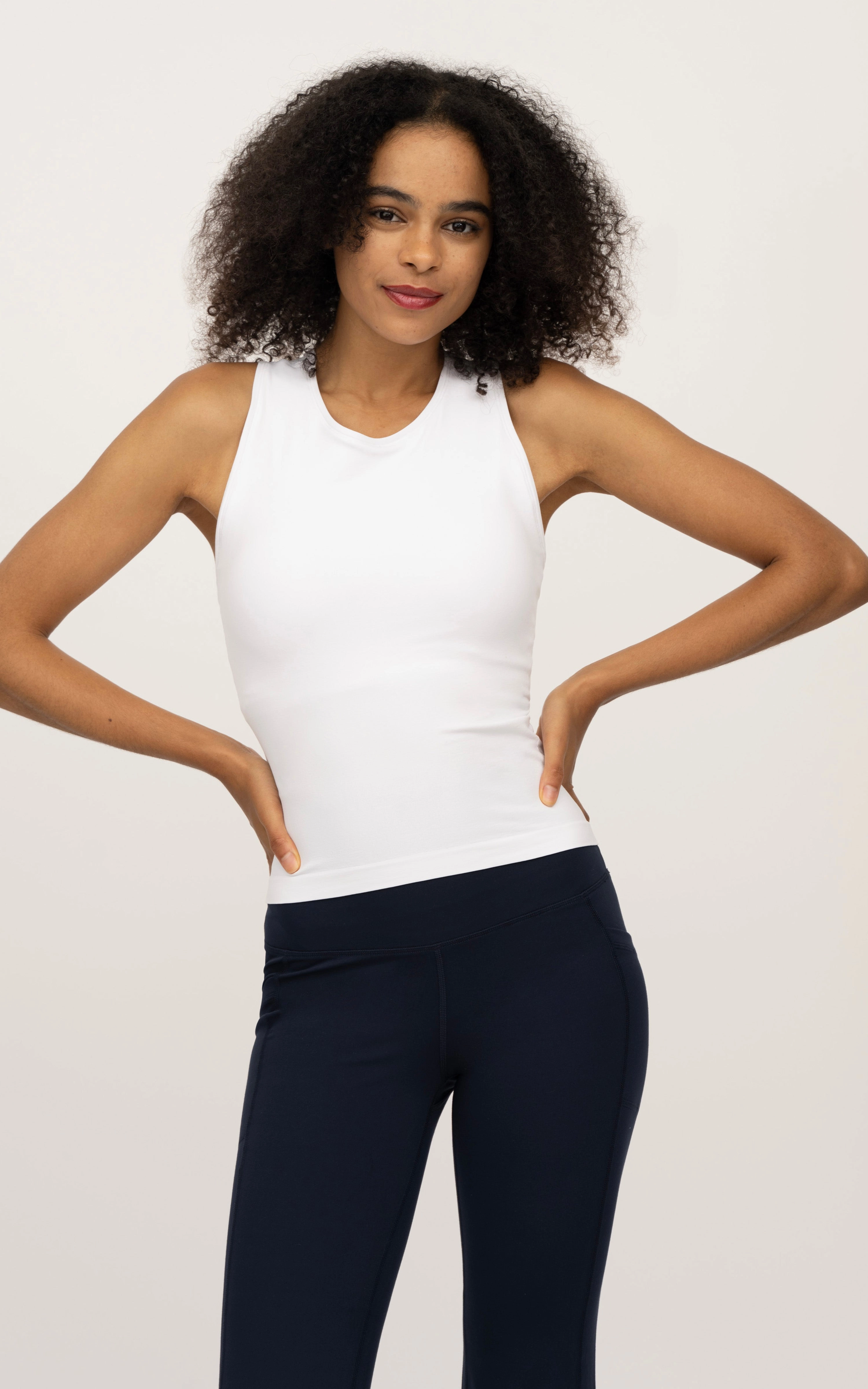 2 PK Seamless Racerback Tank Top with Built in Bra