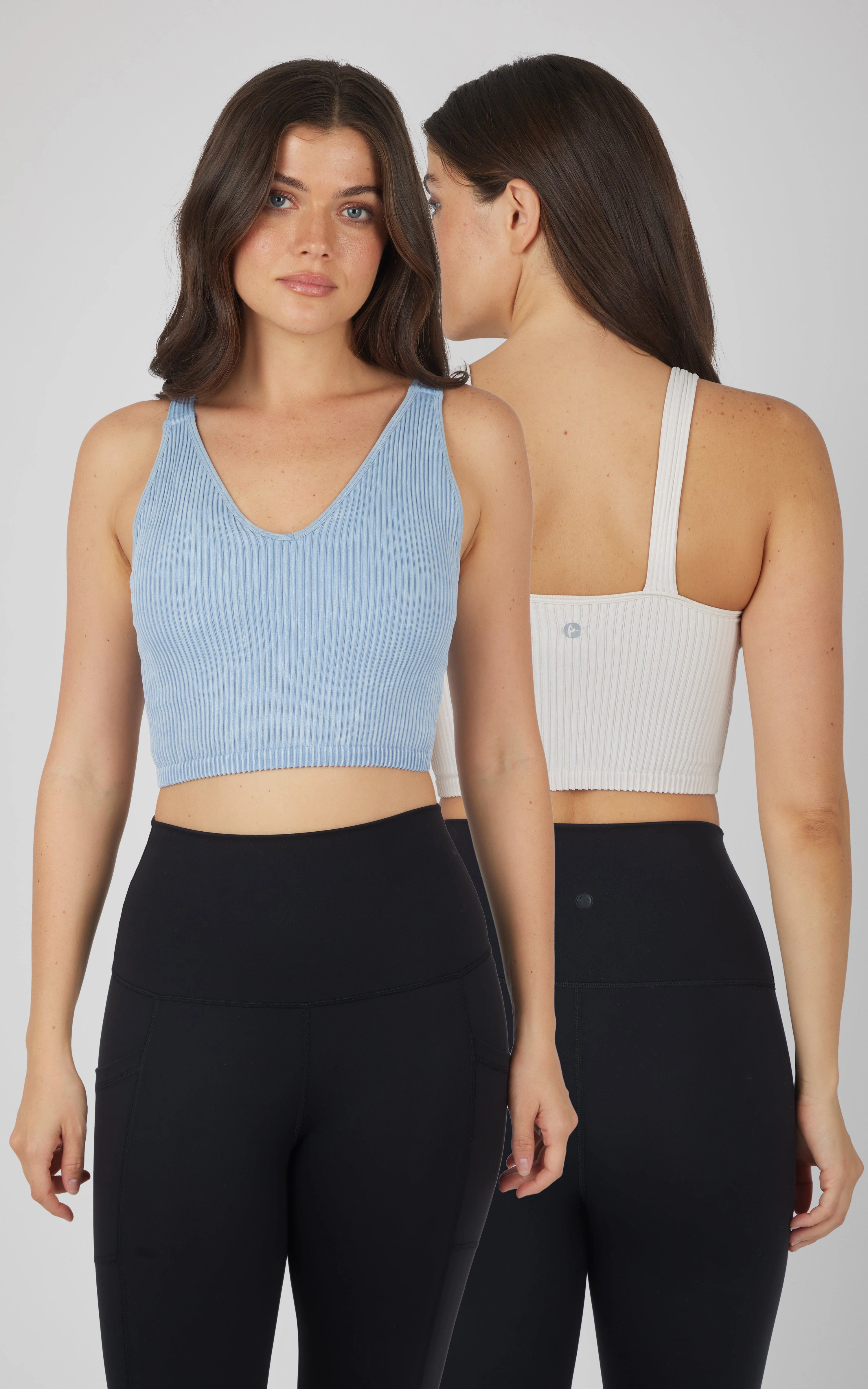 2 PK Stone Wash V-Neck Tank