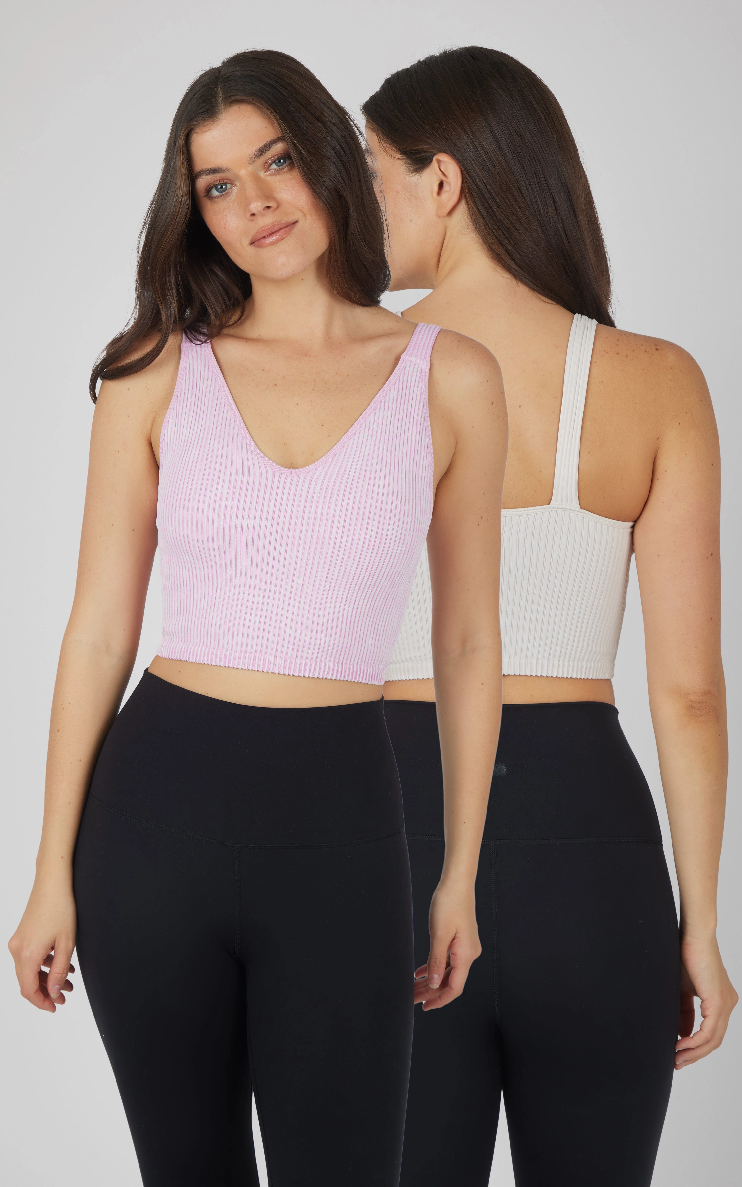 2 PK Stone Wash V-Neck Tank