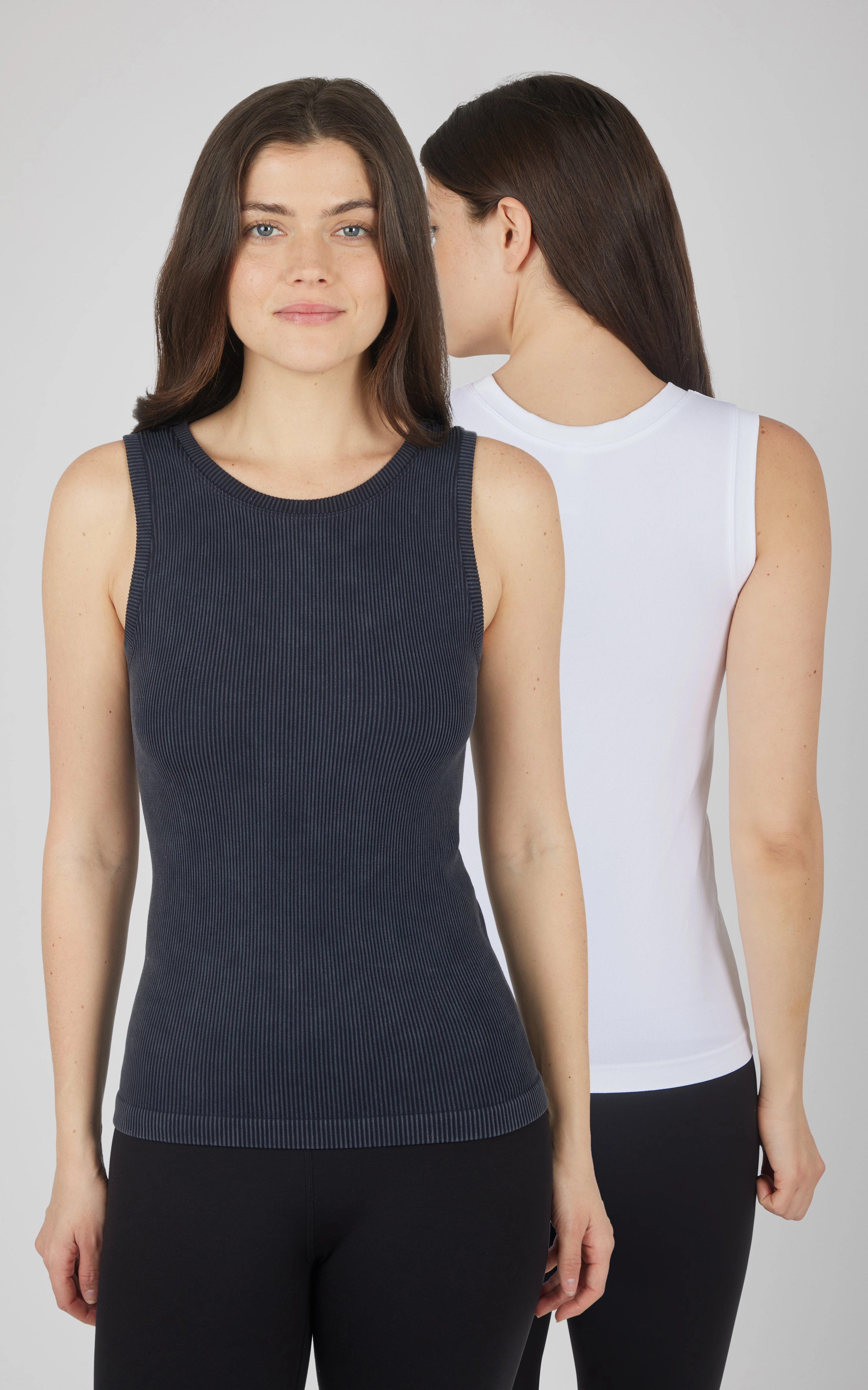 2 PK Stonewash Ribbed Seamless Tank