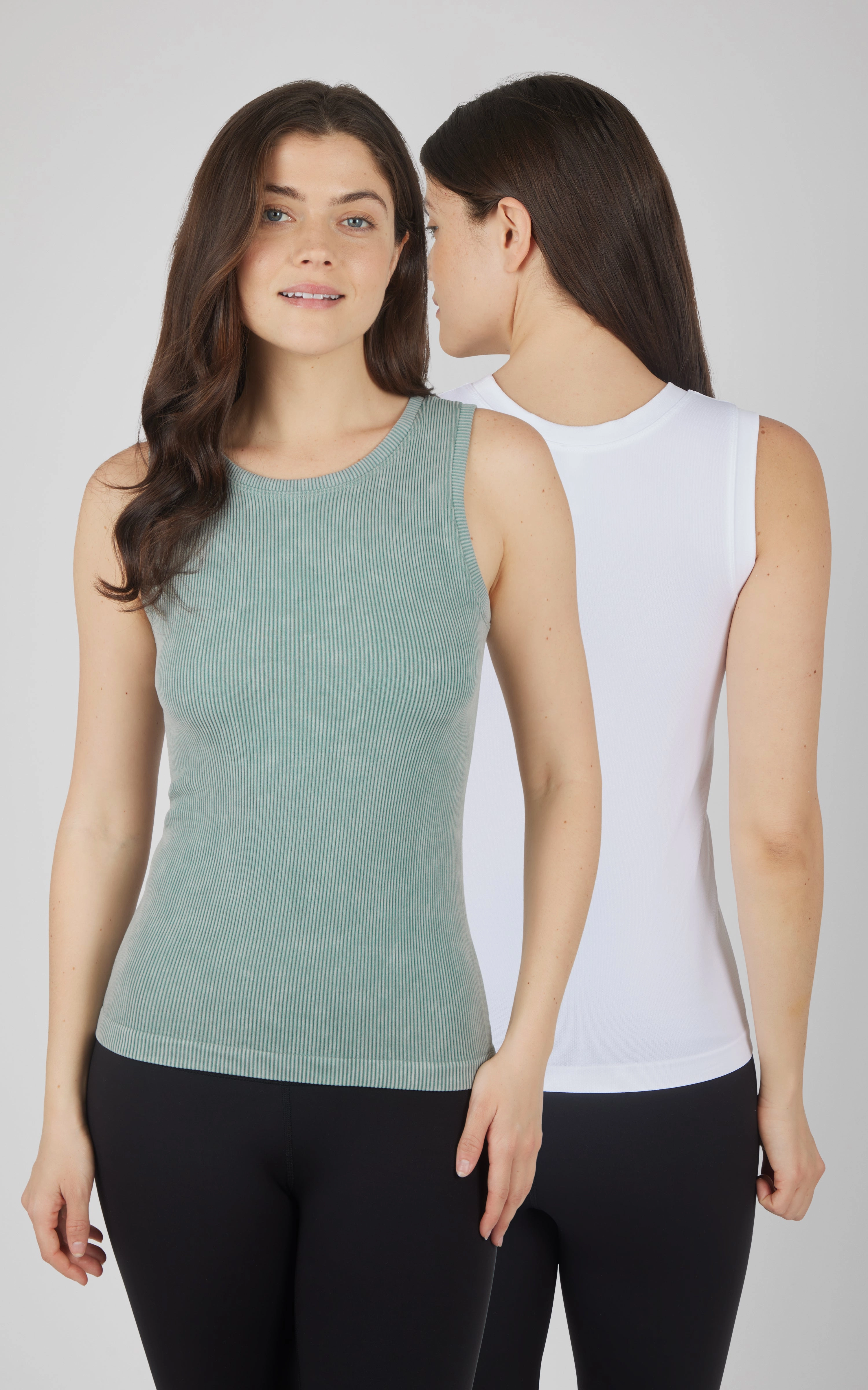 2 PK Stonewash Ribbed Seamless Tank