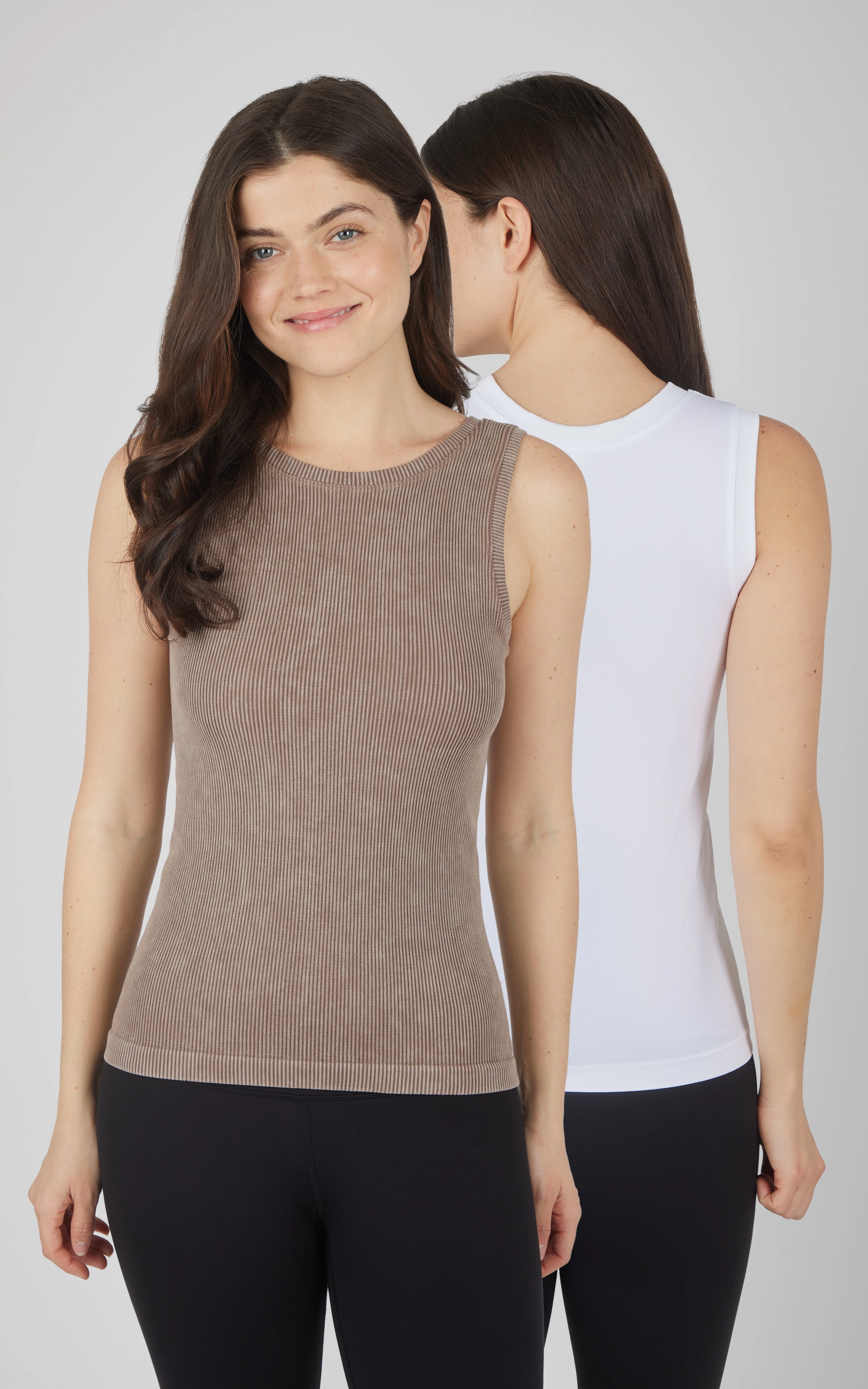 2 PK Stonewash Ribbed Seamless Tank