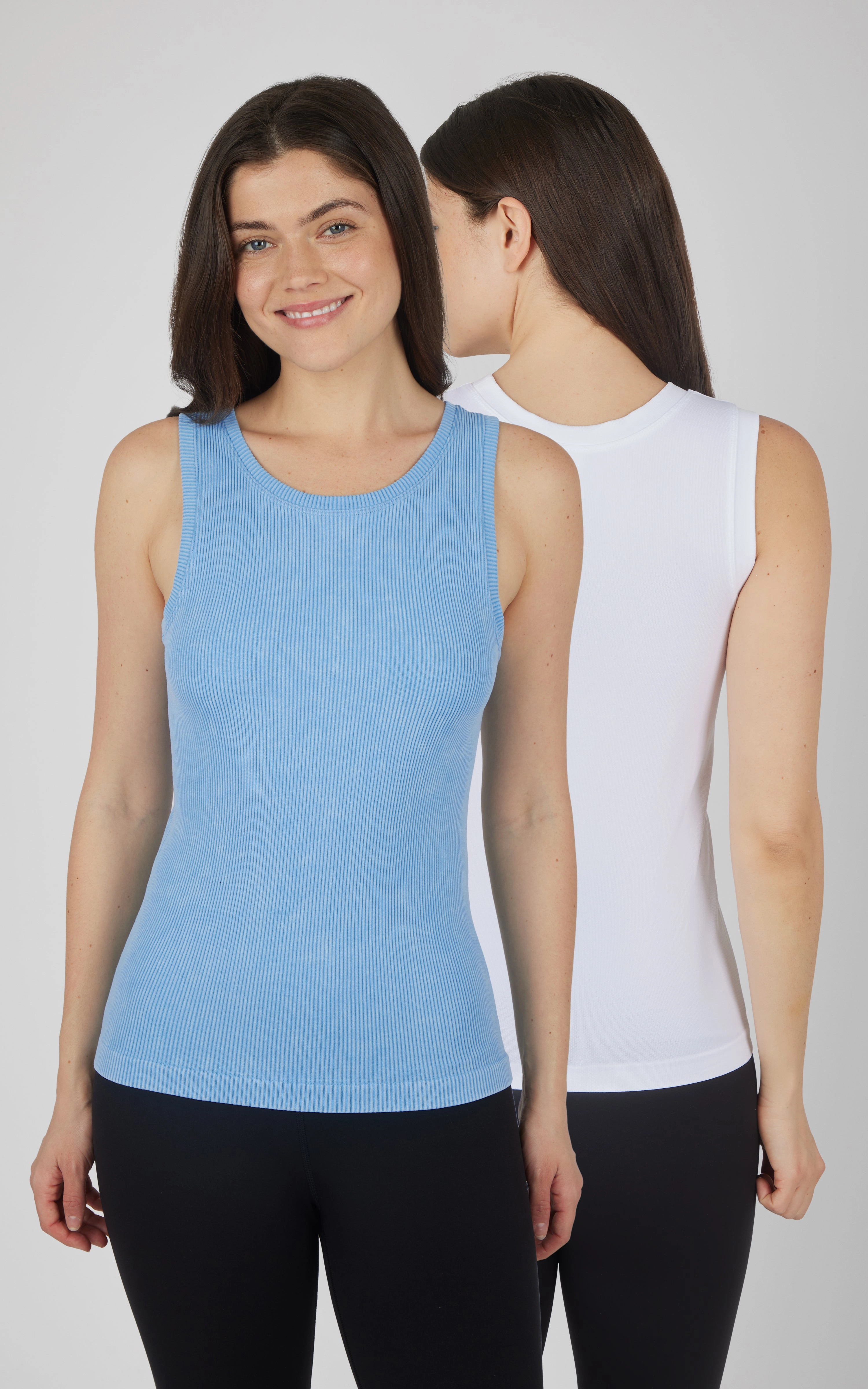 2 PK Stonewash Ribbed Seamless Tank