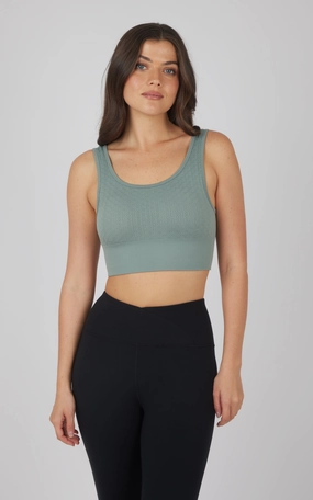 2 PK Textured Seamless Scooped Neck Bra