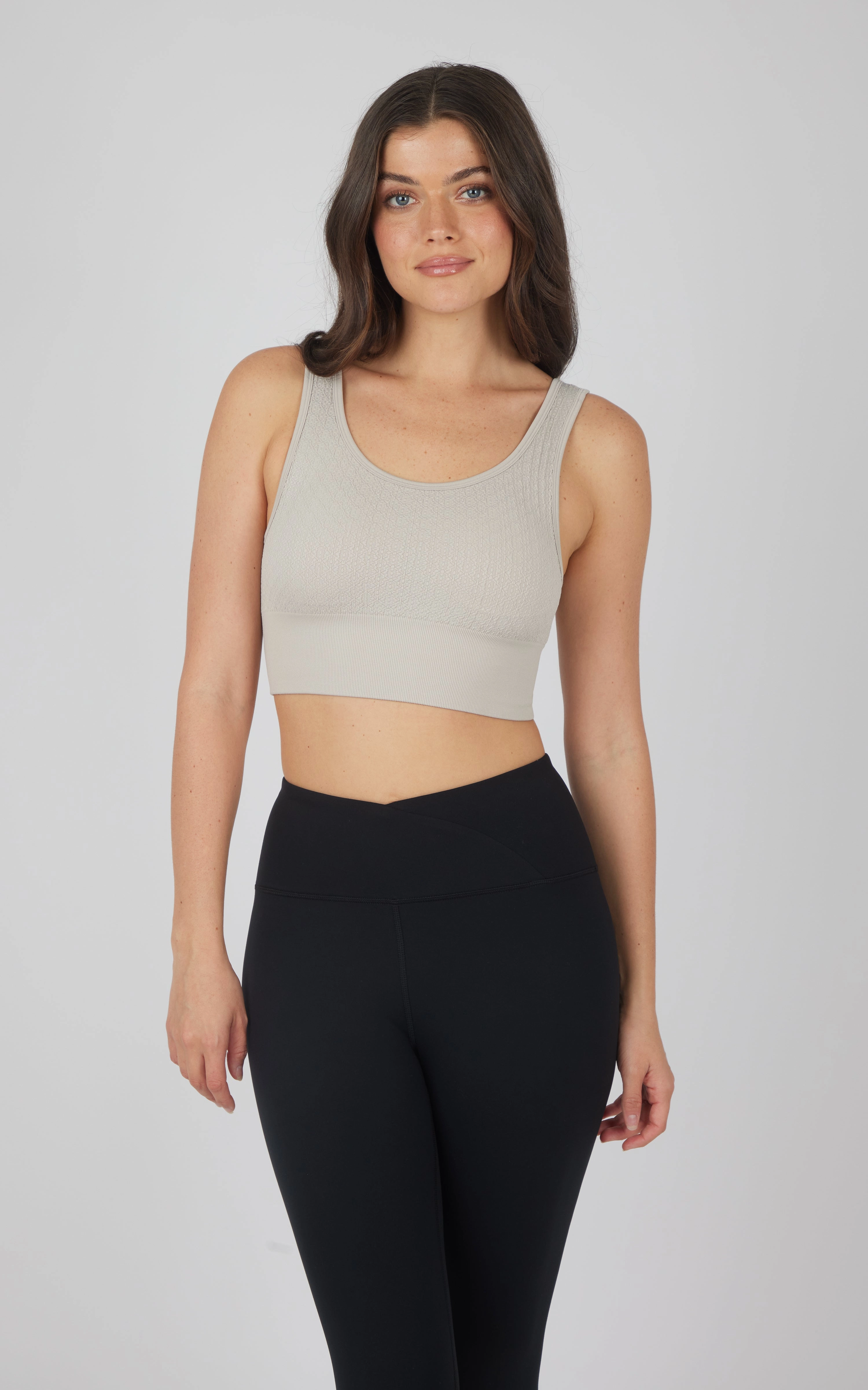 2 PK Textured Seamless Scooped Neck Bra