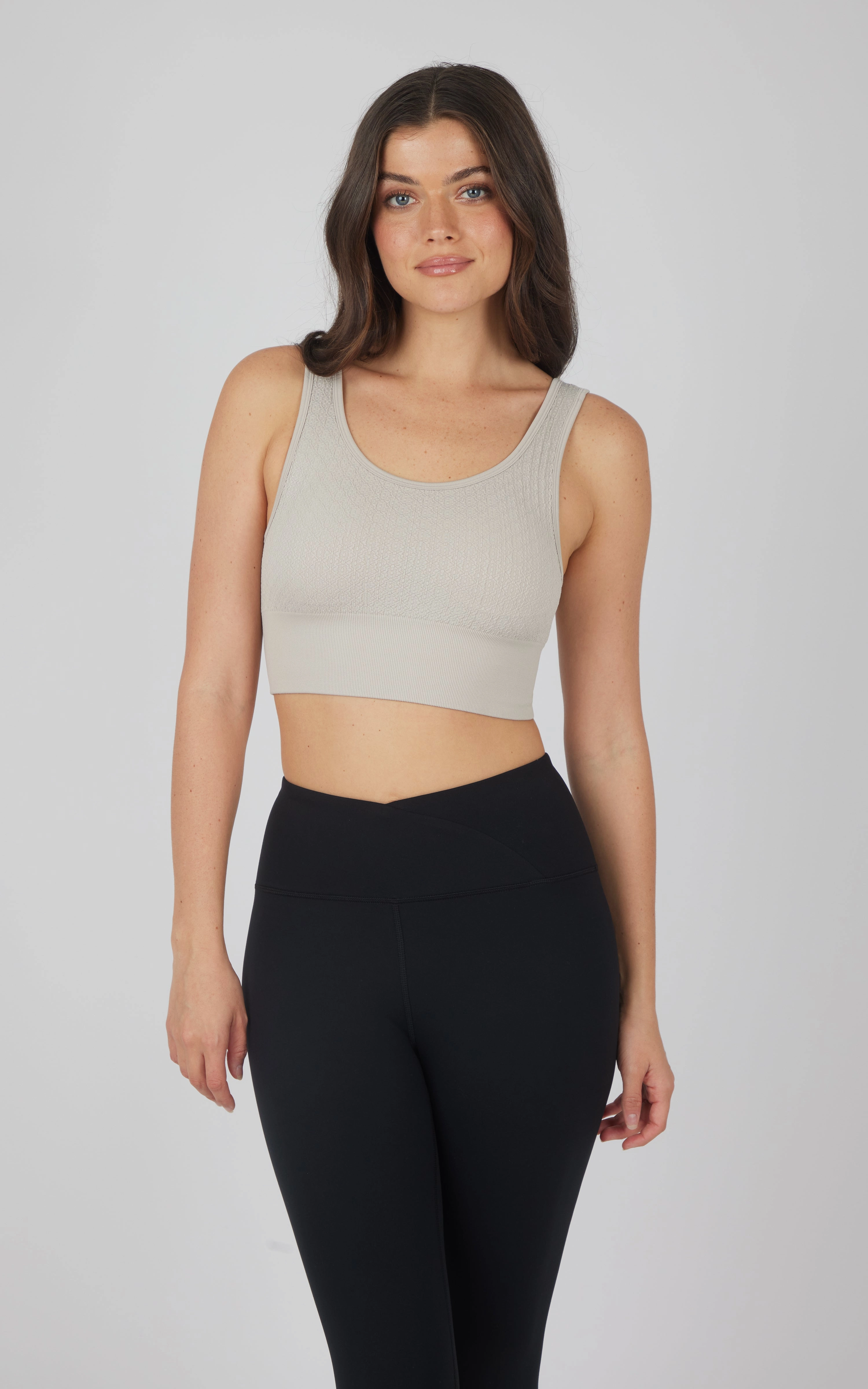 2 PK Textured Seamless Scooped Neck Bra