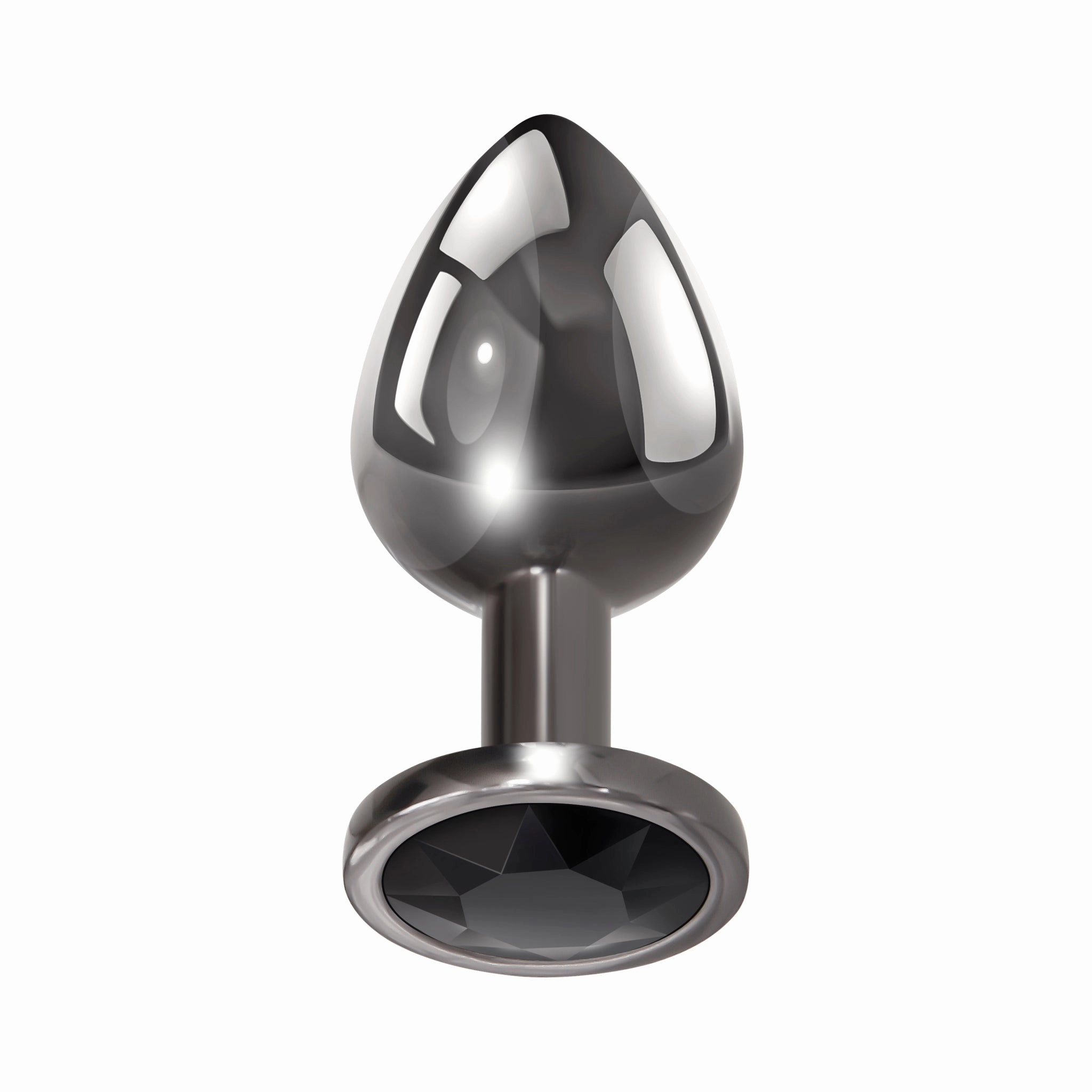 3-Piece Black Gemstone Metal Butt Plug Set