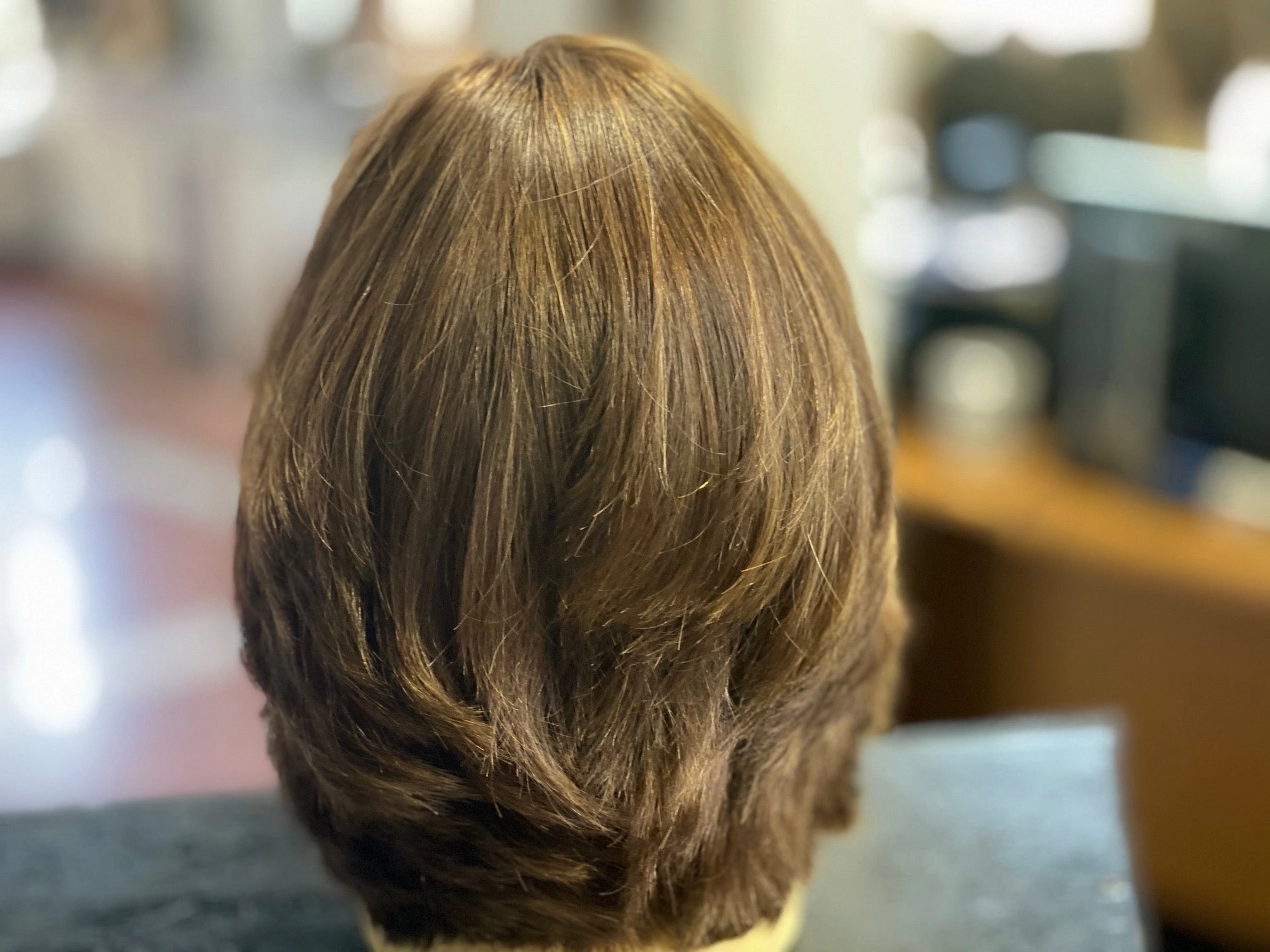 7LLYR-4 100% virgin European Natural Human Hair Medium Brown with thin highlights