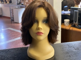 7LLYR-4 100% virgin European Natural Human Hair Medium Brown with thin highlights