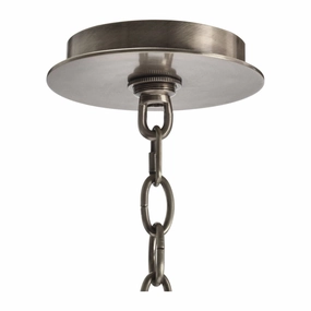 Acrylic And Nickel Six-Light Chandelier - Silver - Iron