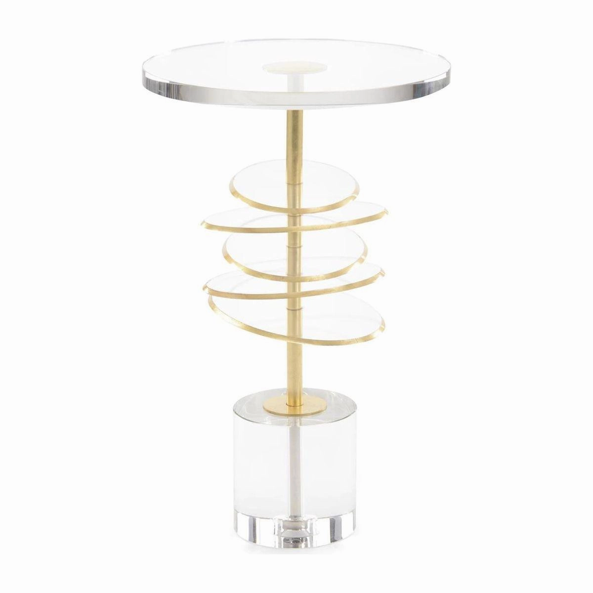 Acrylic Discs Martini Table - White - Steel