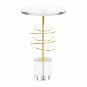 Acrylic Discs Martini Table - White - Steel