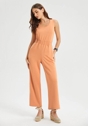 AirFlex Sleeveless Jumpsuit (Rust)