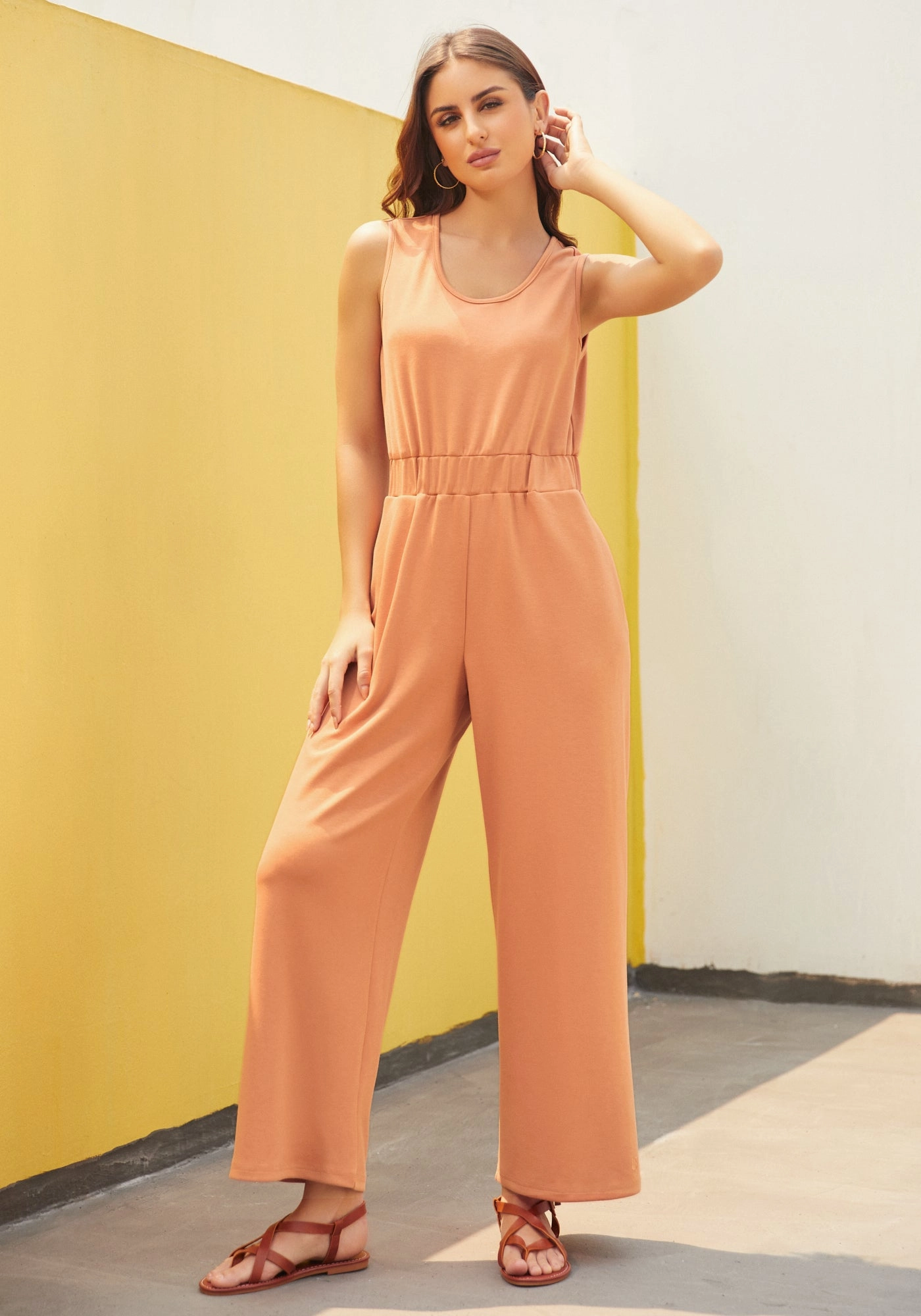 AirFlex Sleeveless Jumpsuit (Rust)