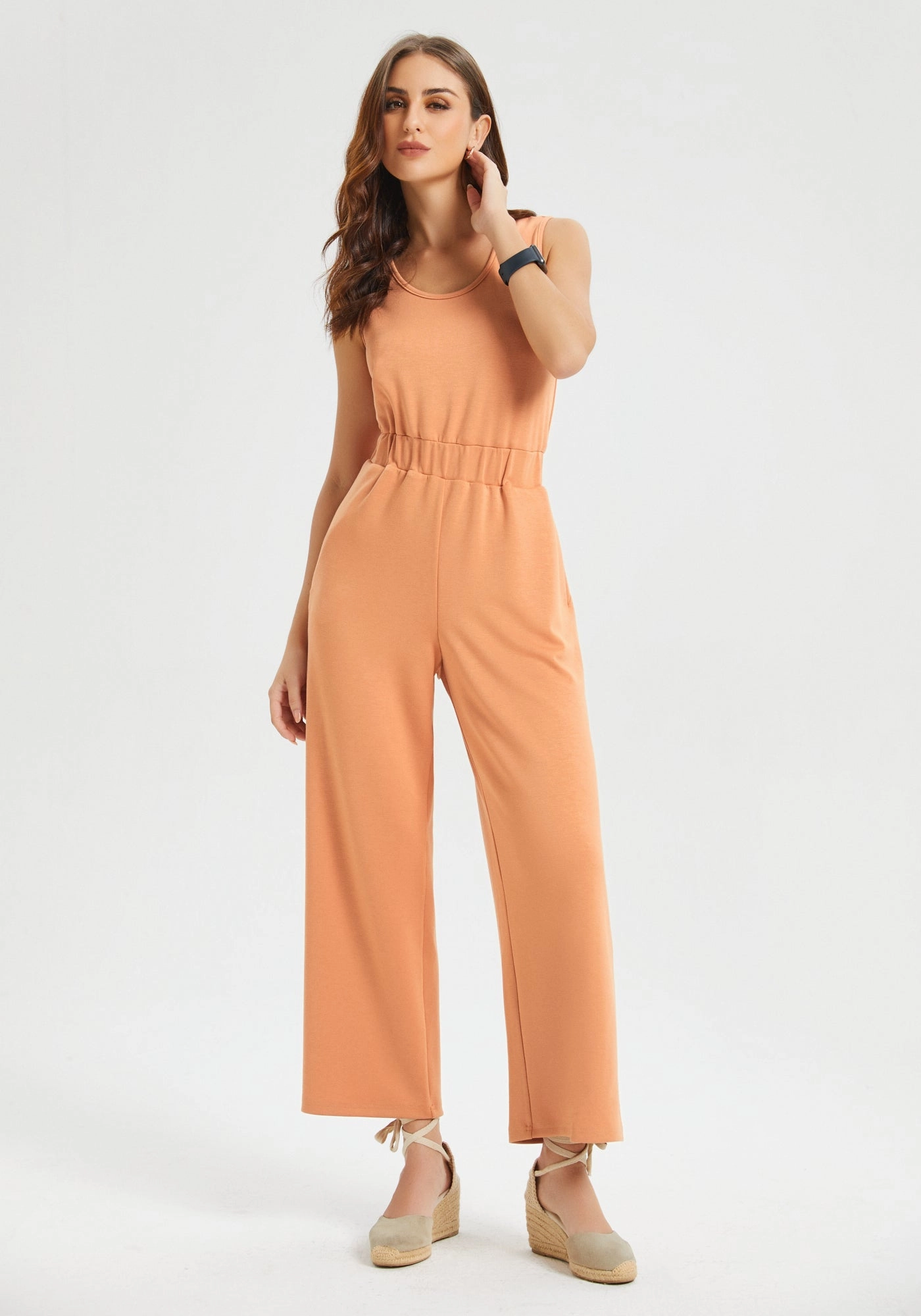 AirFlex Sleeveless Jumpsuit (Rust)