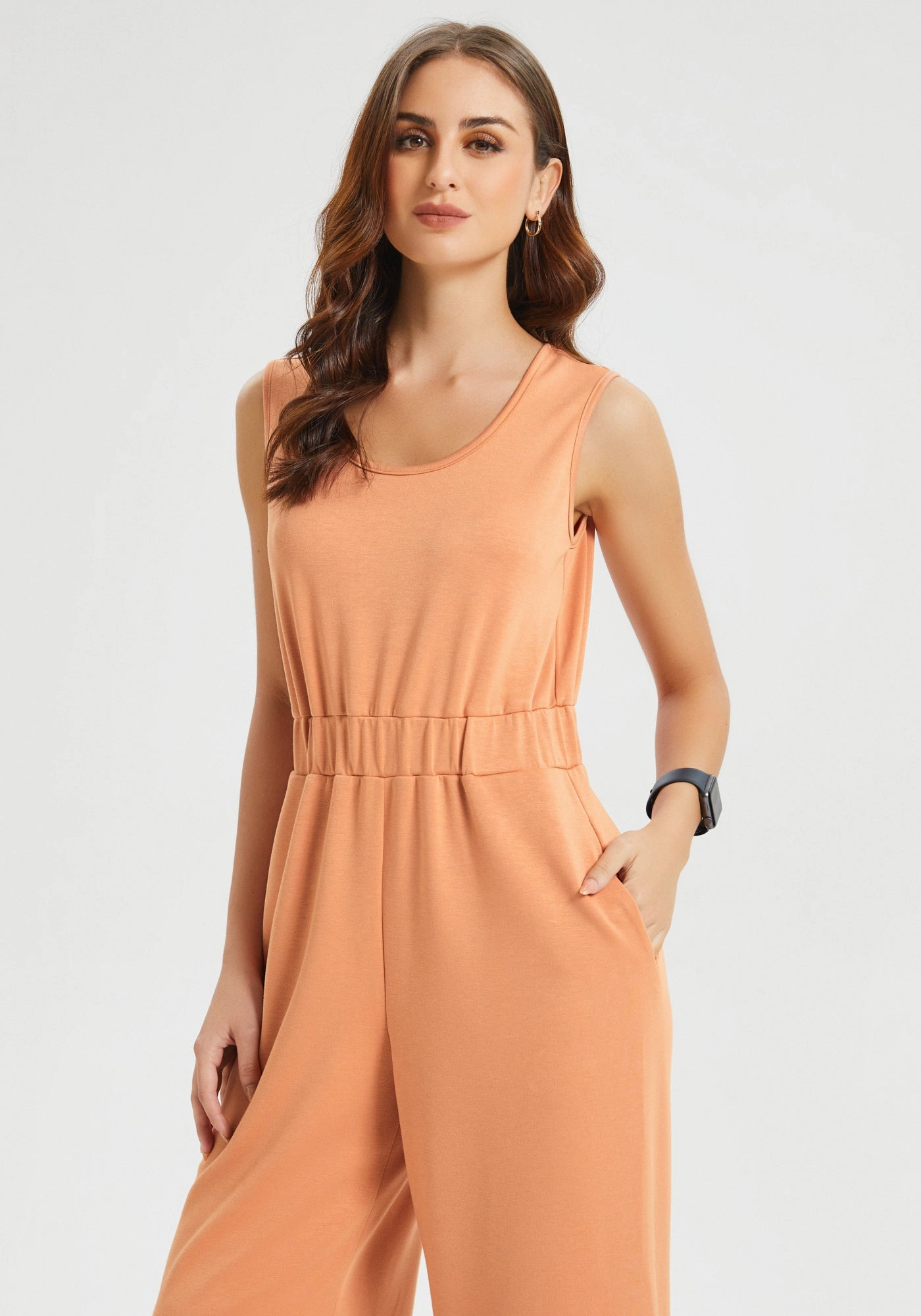 AirFlex Sleeveless Jumpsuit (Rust)