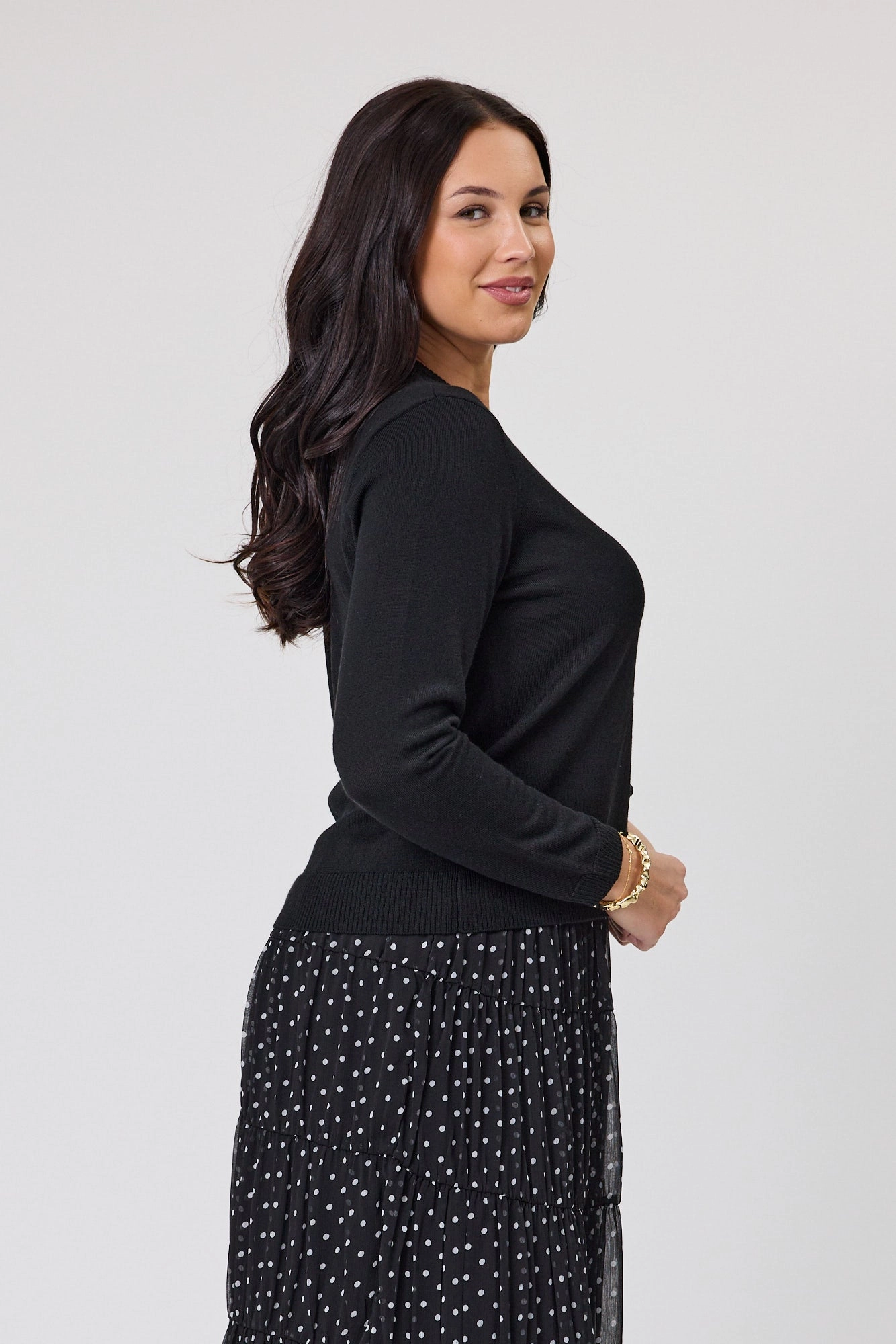 Alpine by Shine On Quebec Rib Detail Cardigan Black