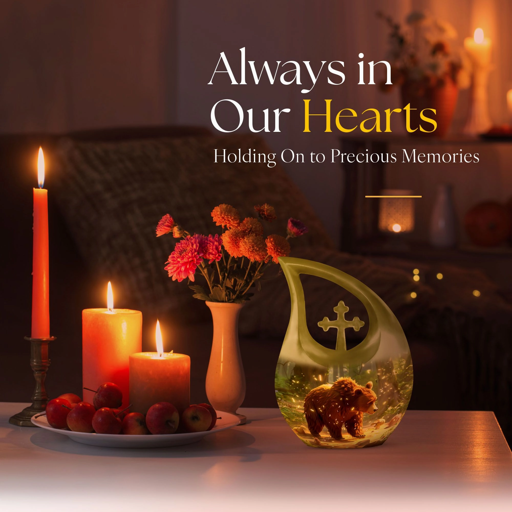 Bear Memorial Cremation Urn -Cremation Urn For Human Ashes