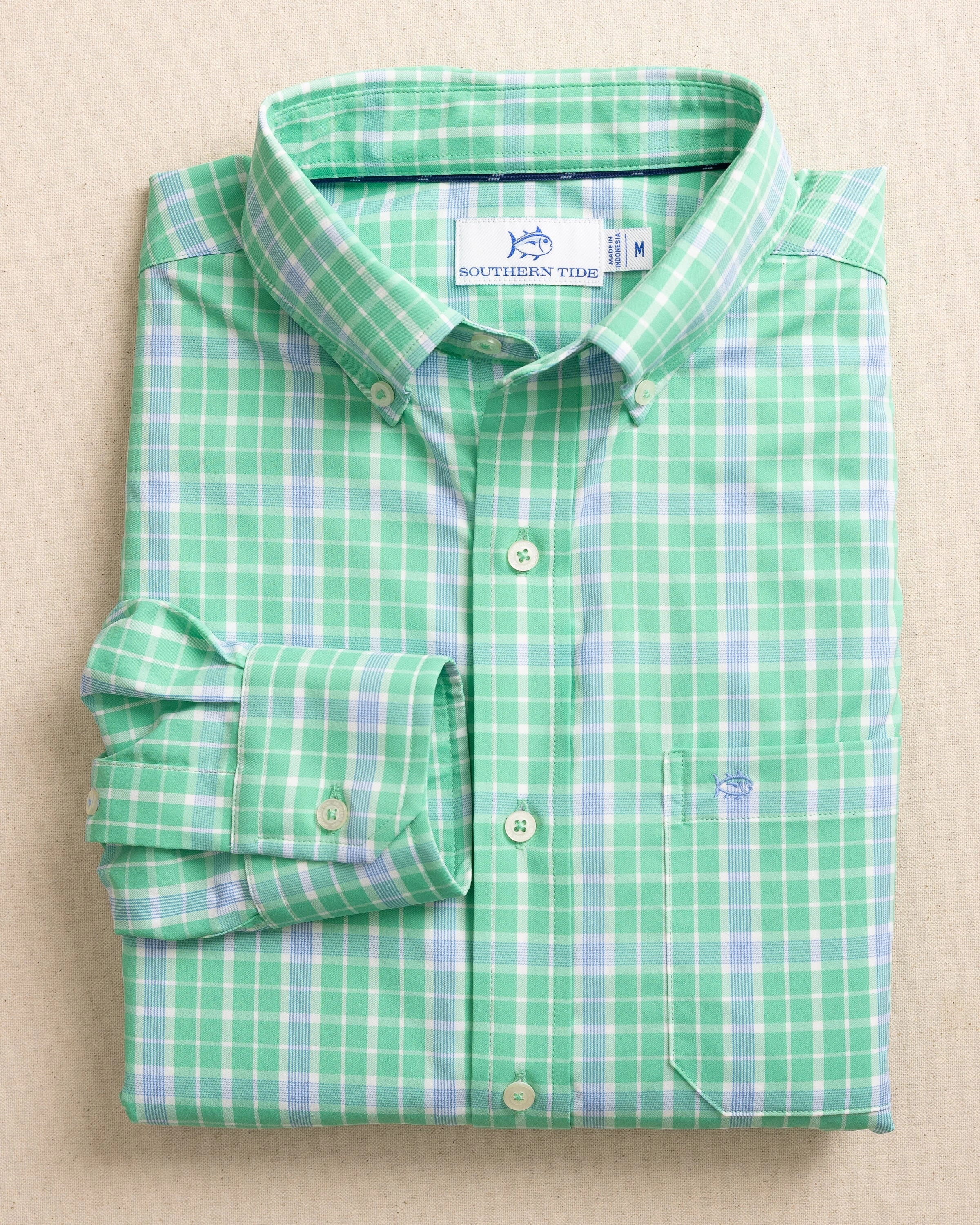Beckenham Plaid Intercoastal Long Sleeve Sport Shirt