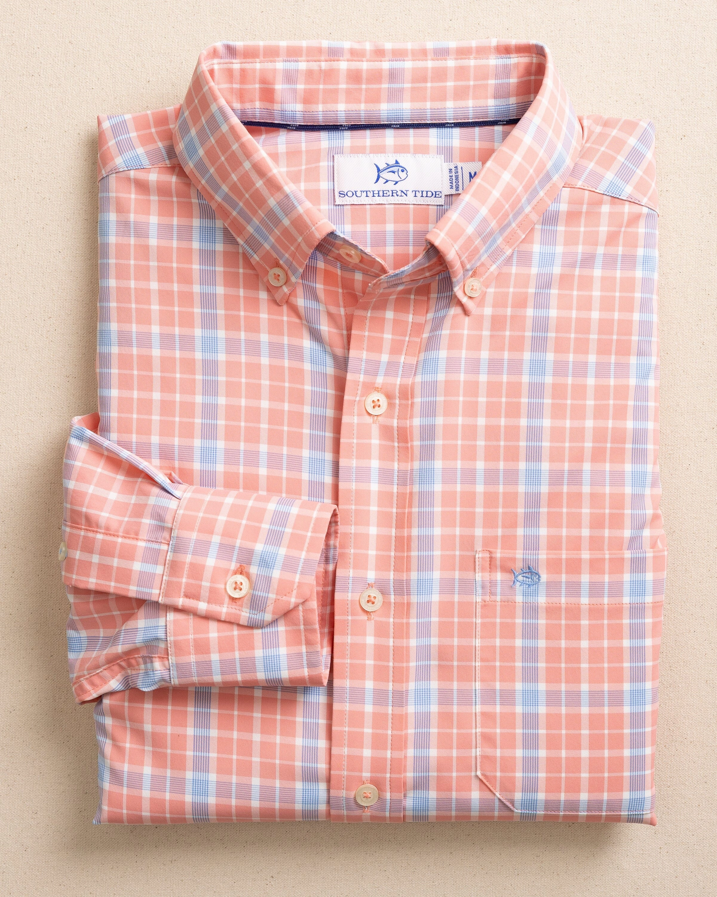 Beckenham Plaid Intercoastal Long Sleeve Sport Shirt