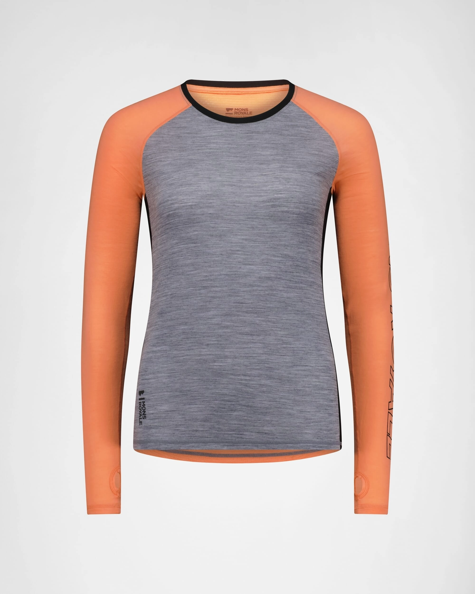 Bella Merino Long Sleeve - Grey Heather / Punch