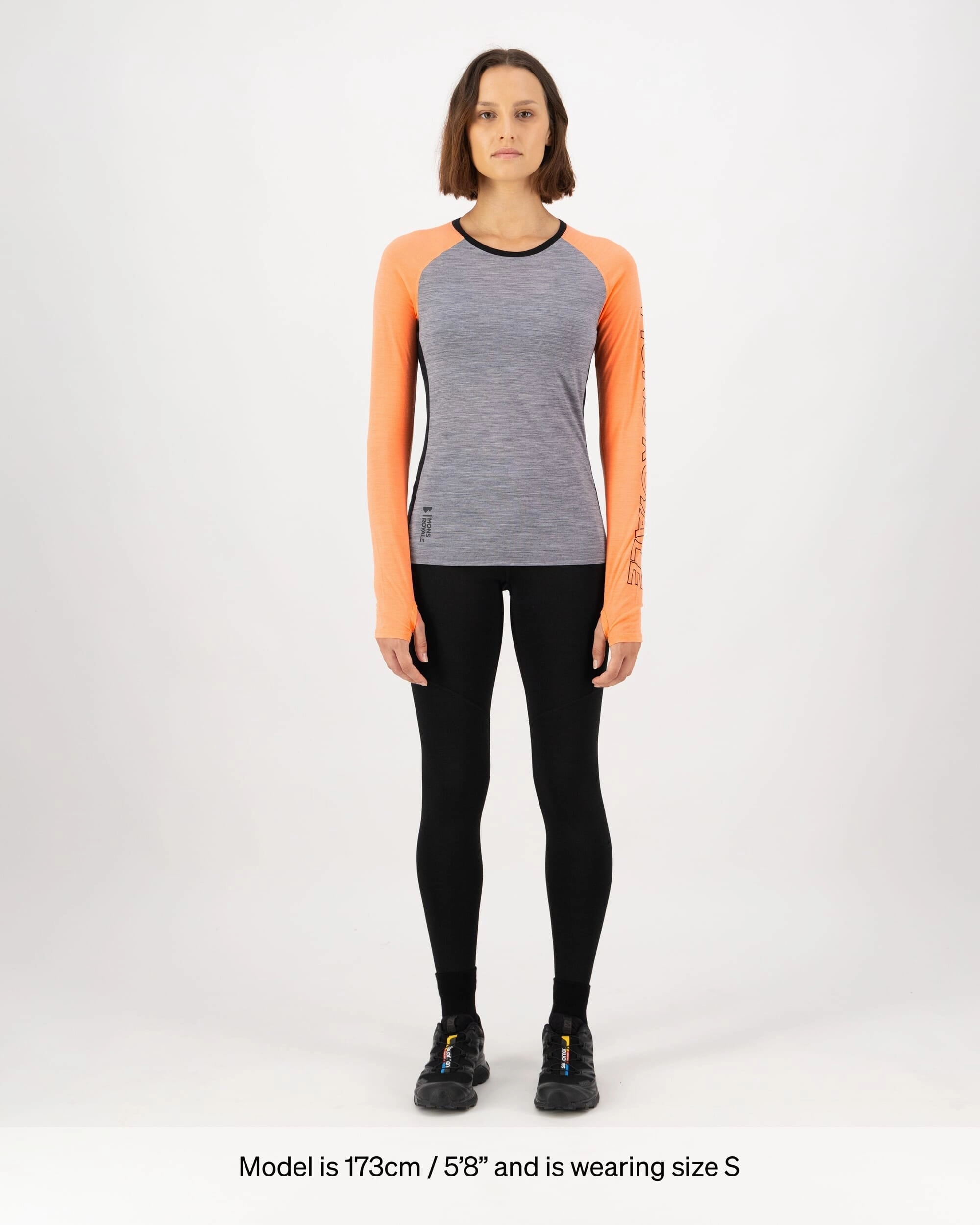 Bella Merino Long Sleeve - Grey Heather / Punch