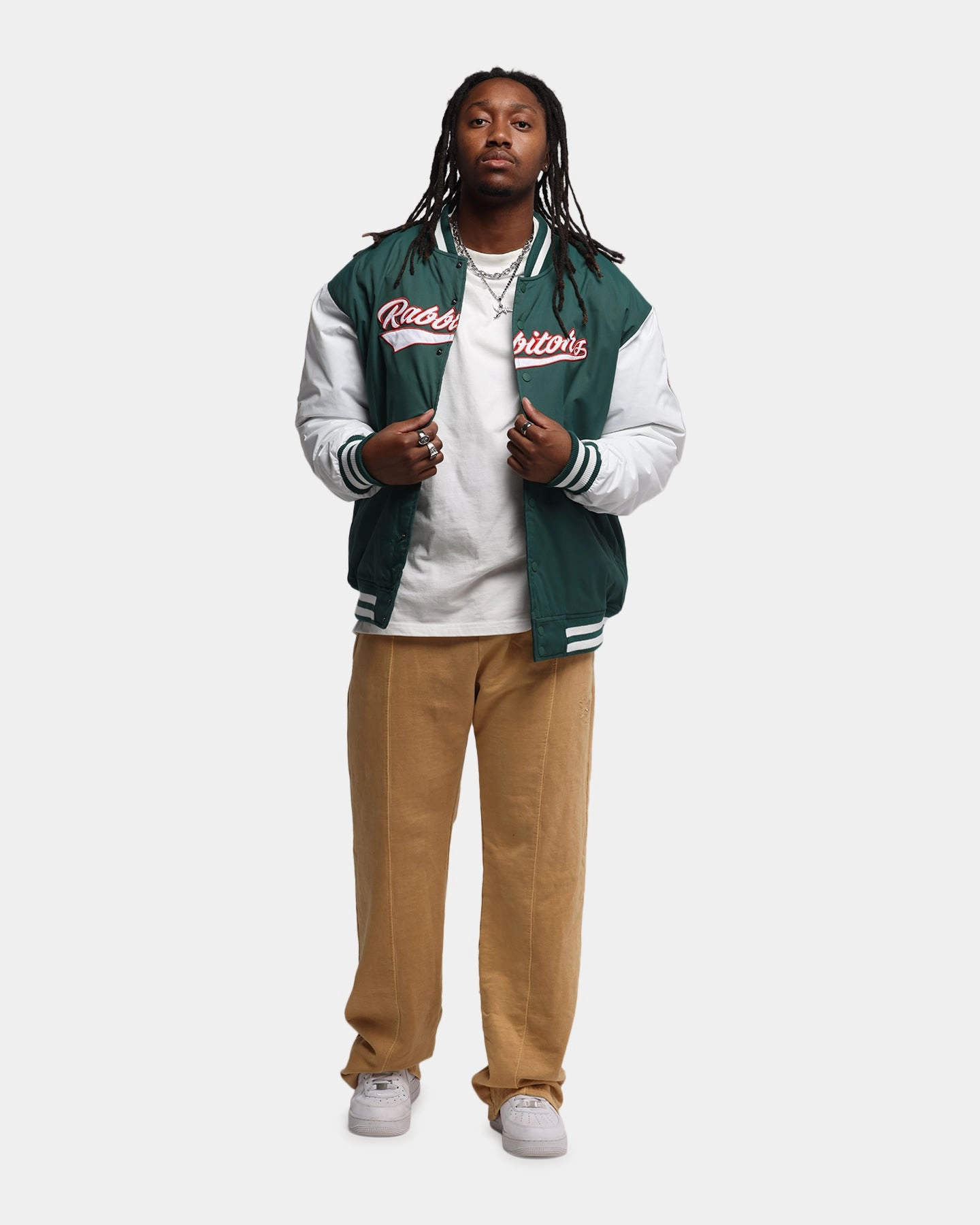 Bleacher Athletic South Sydney Rabbitohs NRL 1908 Baseball Varsity Jacket Official Team Colour