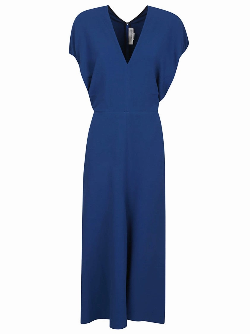 Blouson Detail Midi Dress