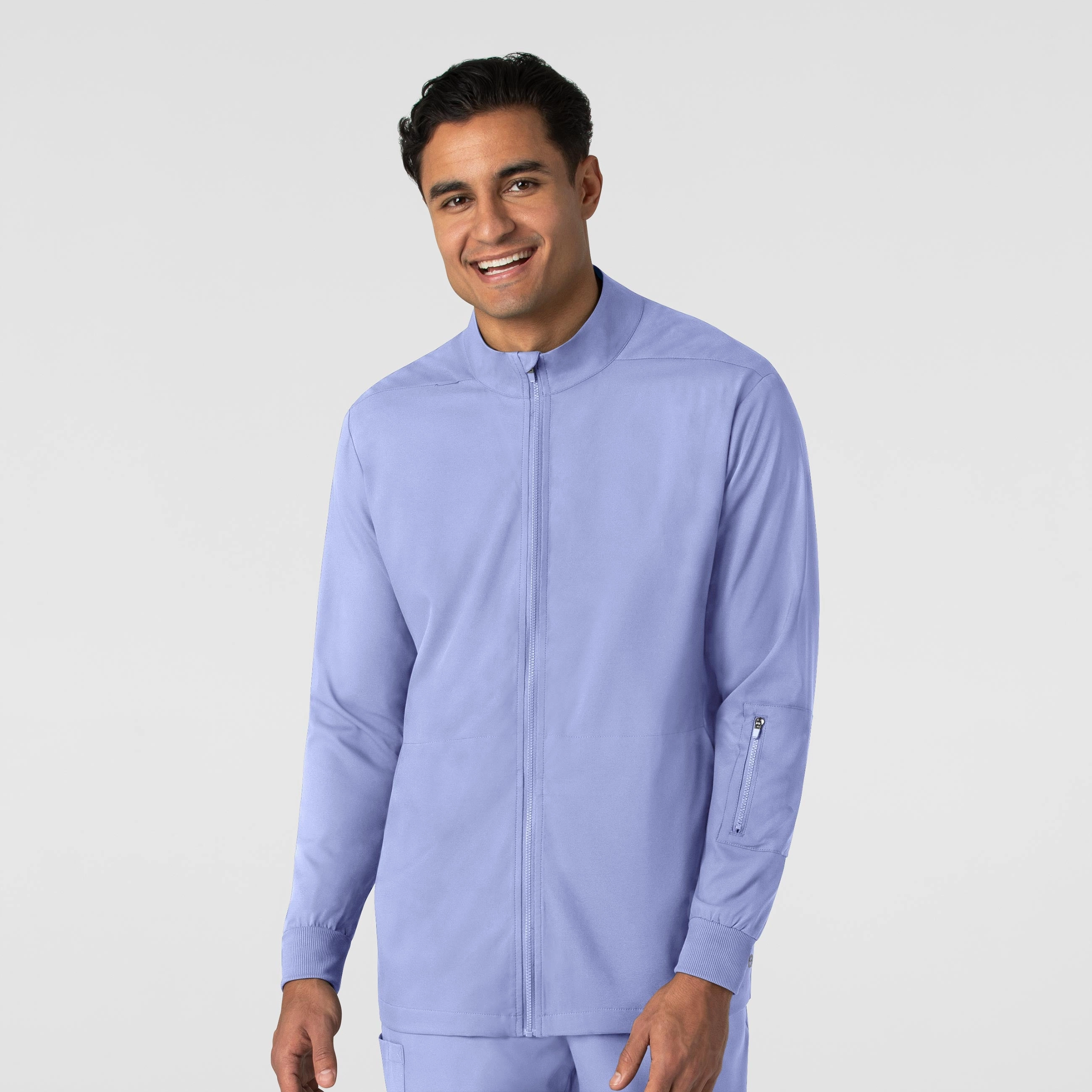 Boundless Men's Warm Up Scrub Jacket - Ceil Blue
