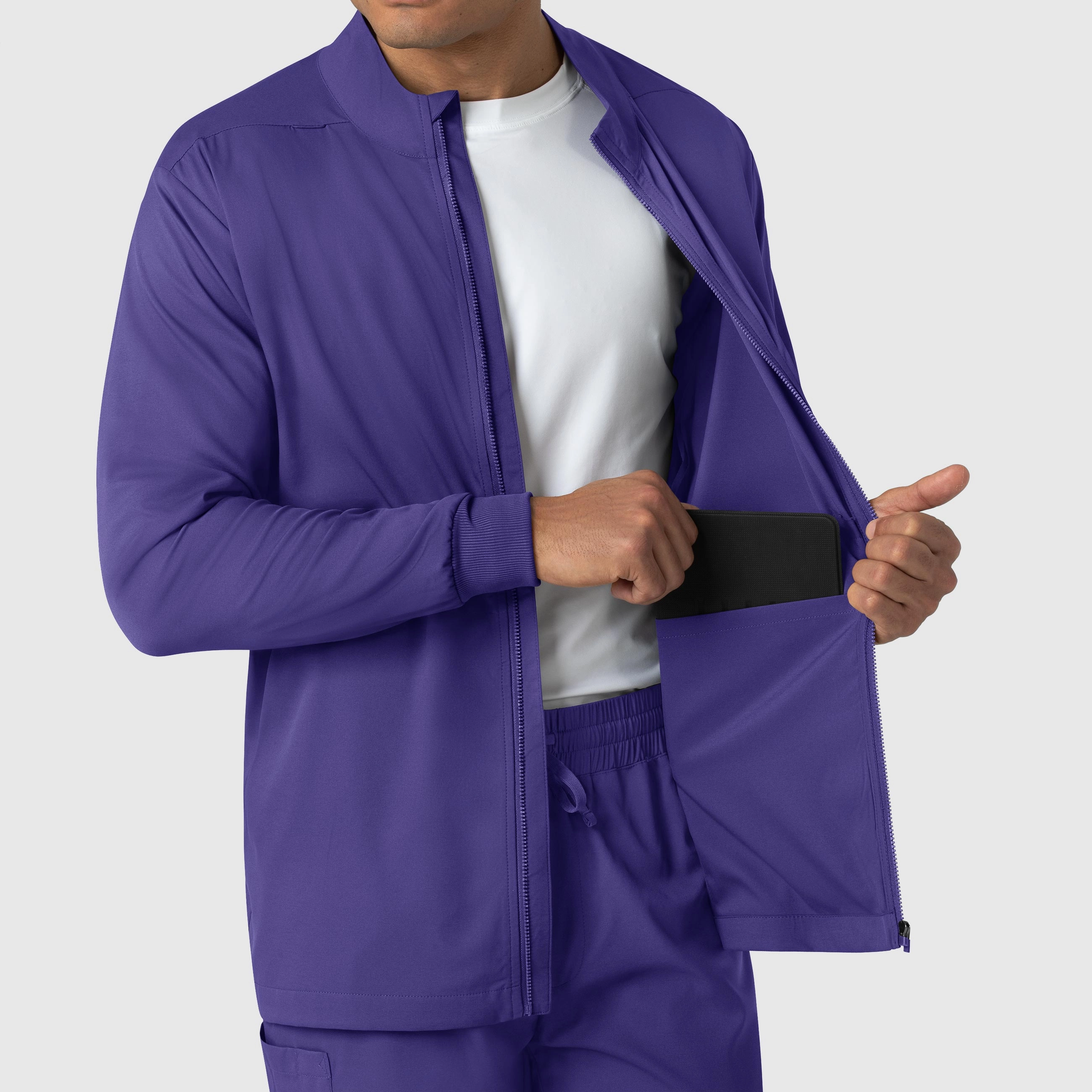 Boundless Men's Warm Up Scrub Jacket - Grape