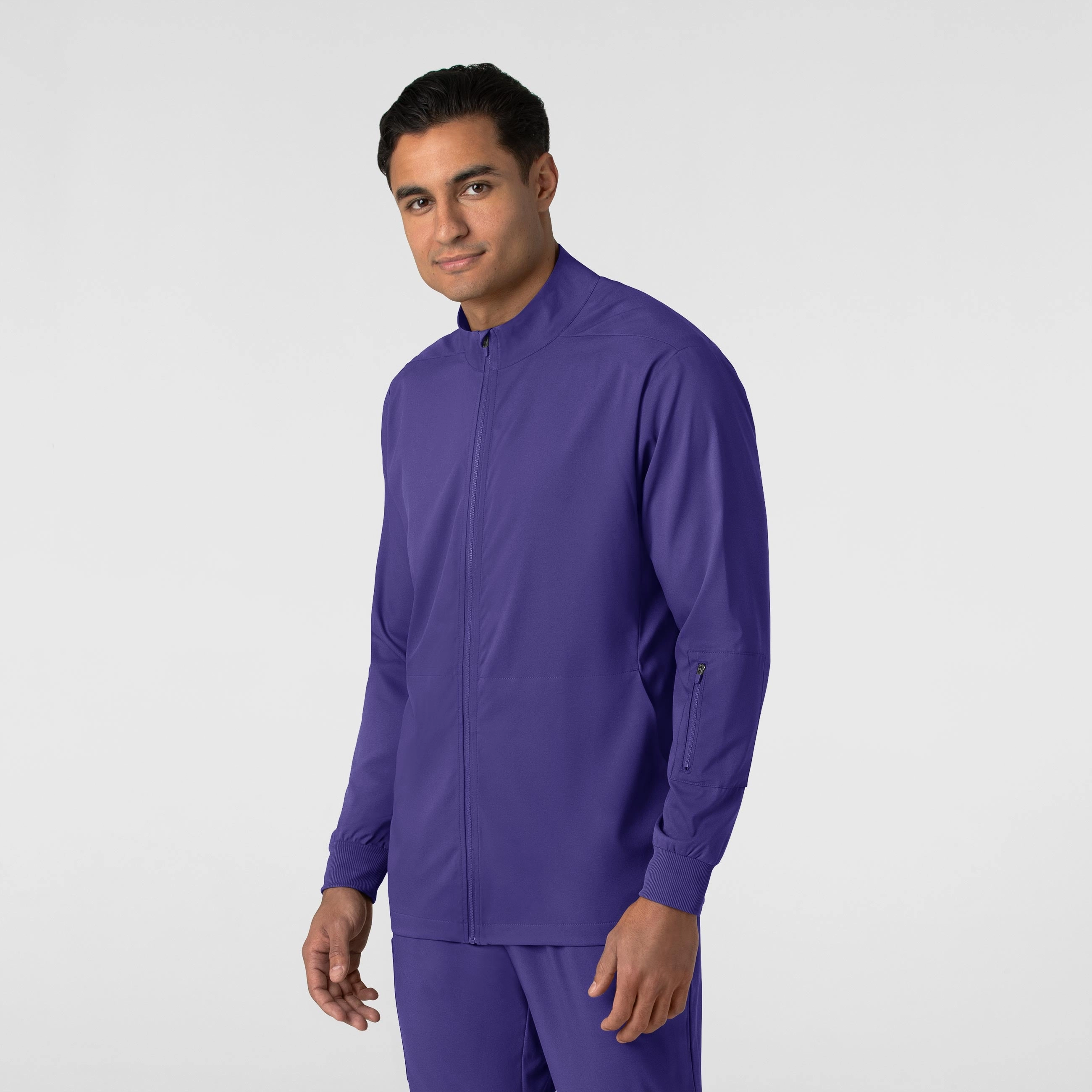 Boundless Men's Warm Up Scrub Jacket - Grape