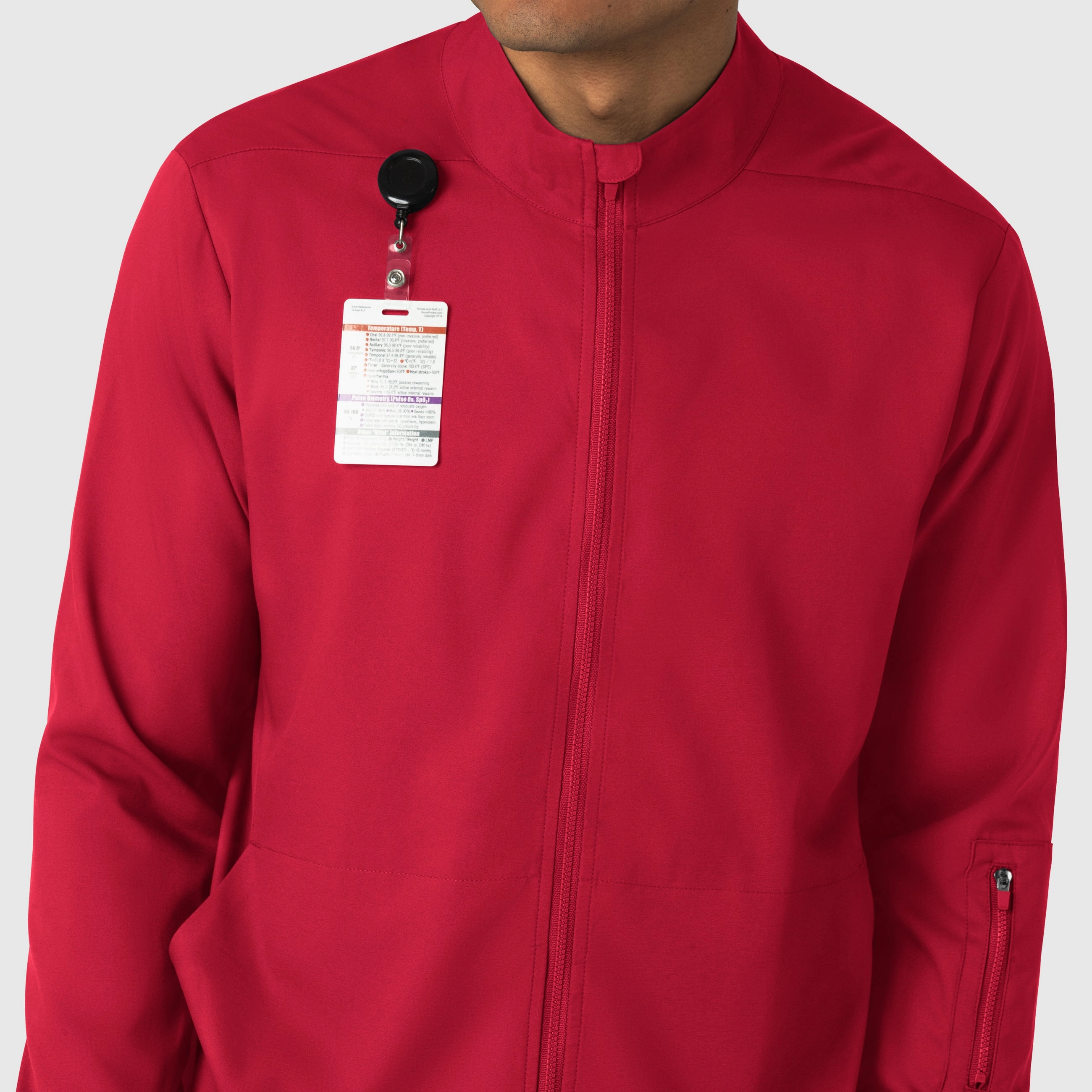 Boundless Men's Warm Up Scrub Jacket - Red
