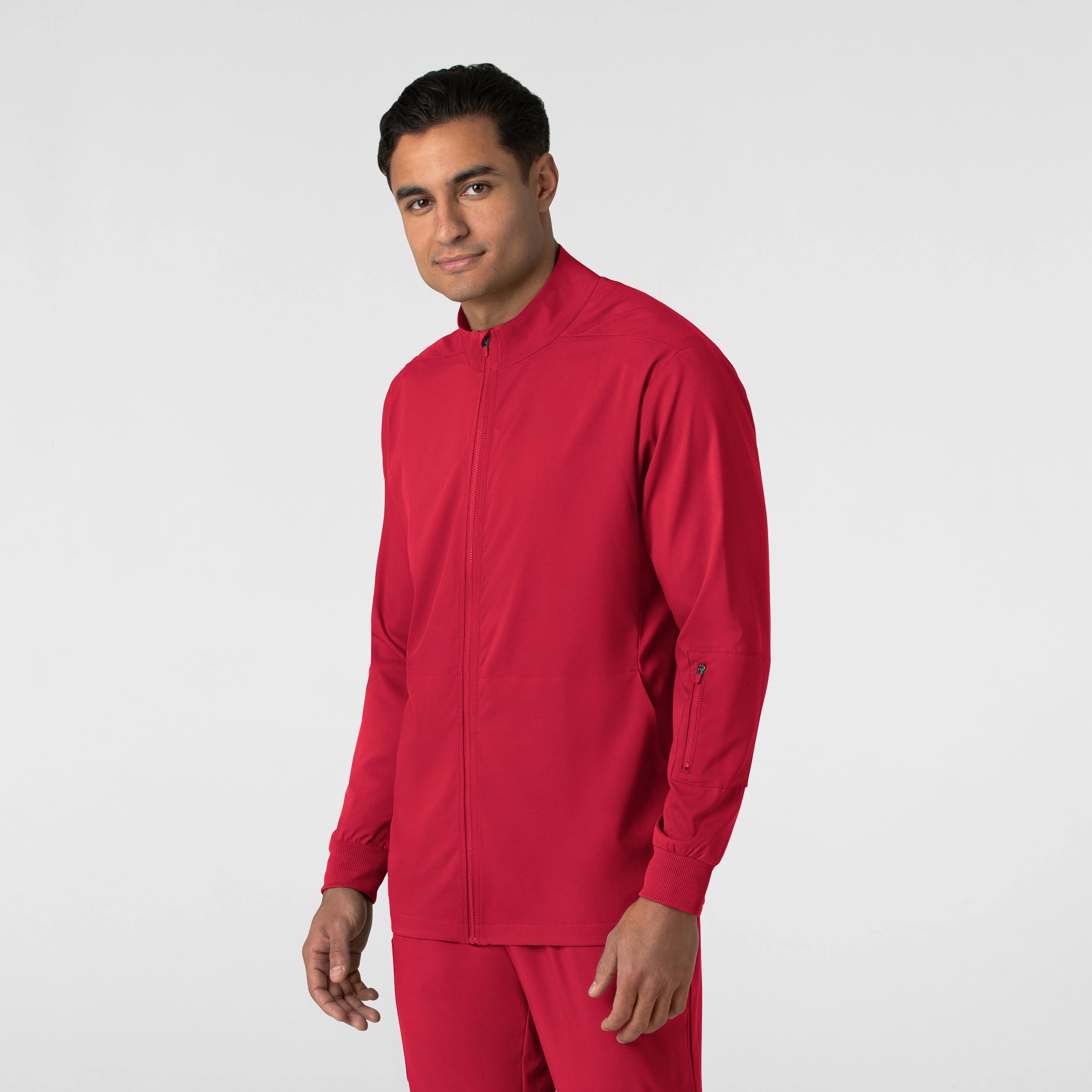Boundless Men's Warm Up Scrub Jacket - Red