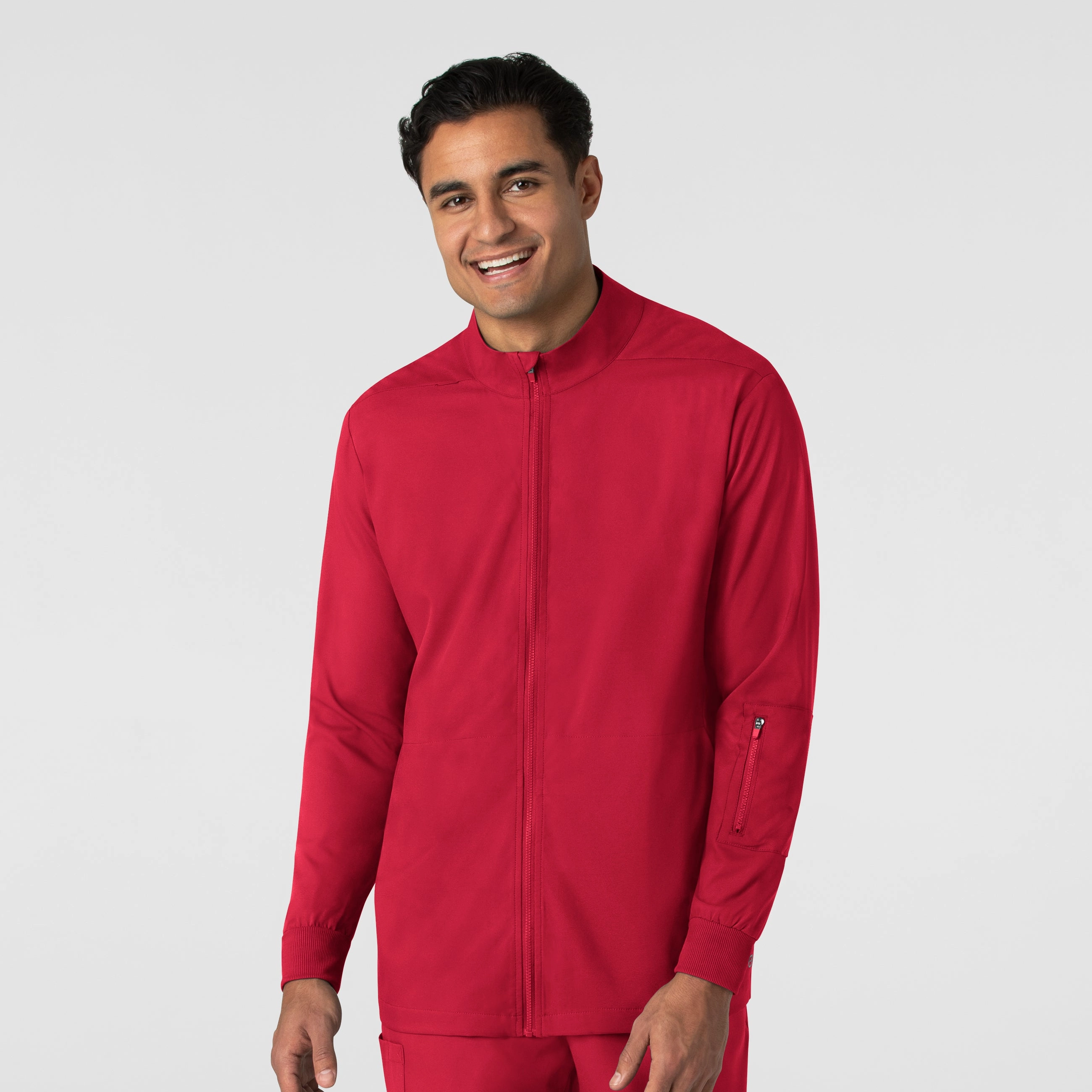 Boundless Men's Warm Up Scrub Jacket - Red