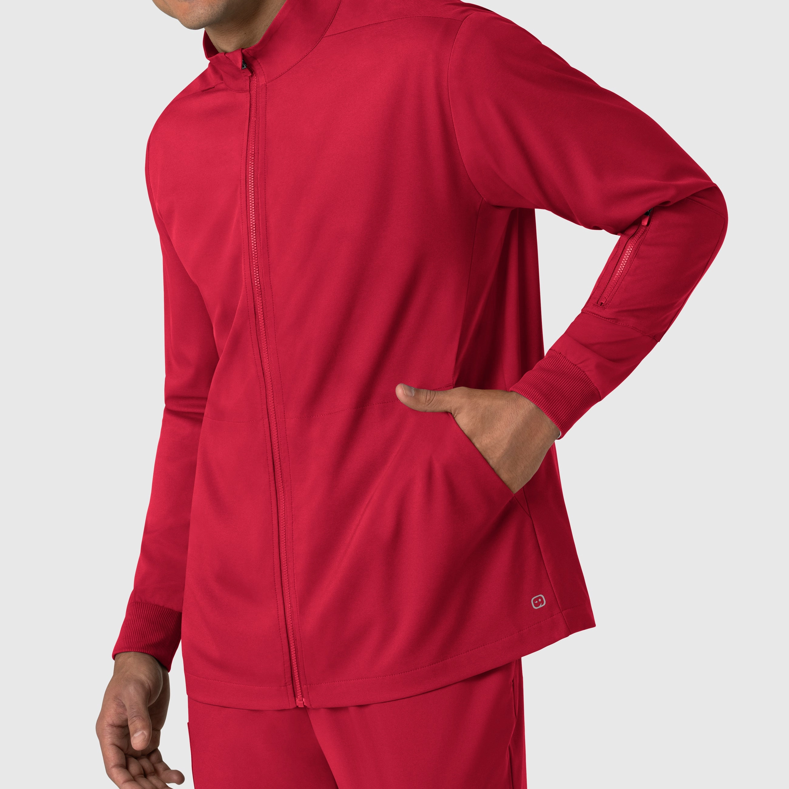 Boundless Men's Warm Up Scrub Jacket - Red