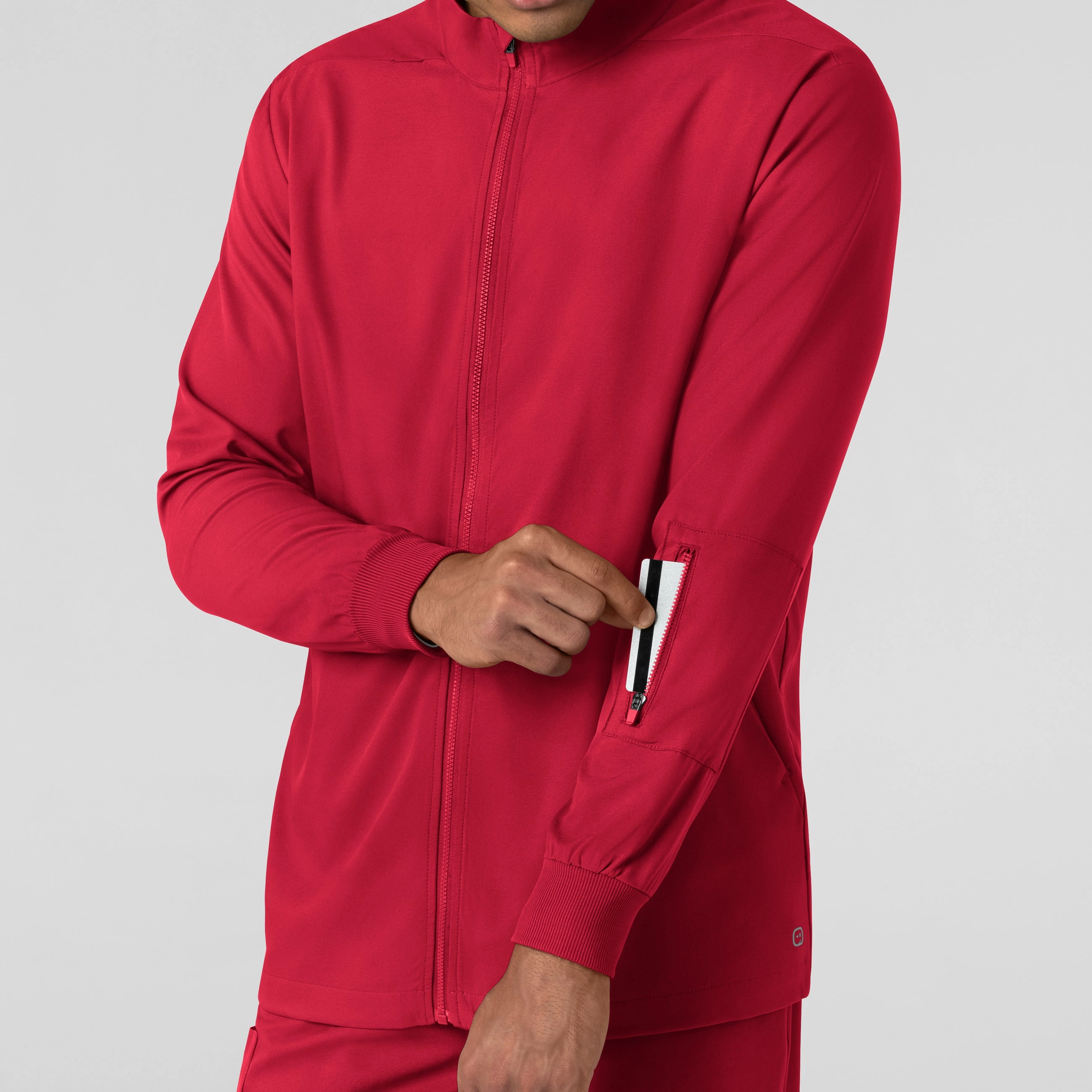 Boundless Men's Warm Up Scrub Jacket - Red