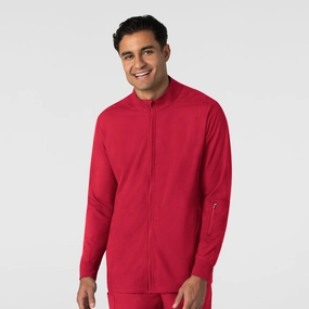 Boundless Men's Warm Up Scrub Jacket - Red