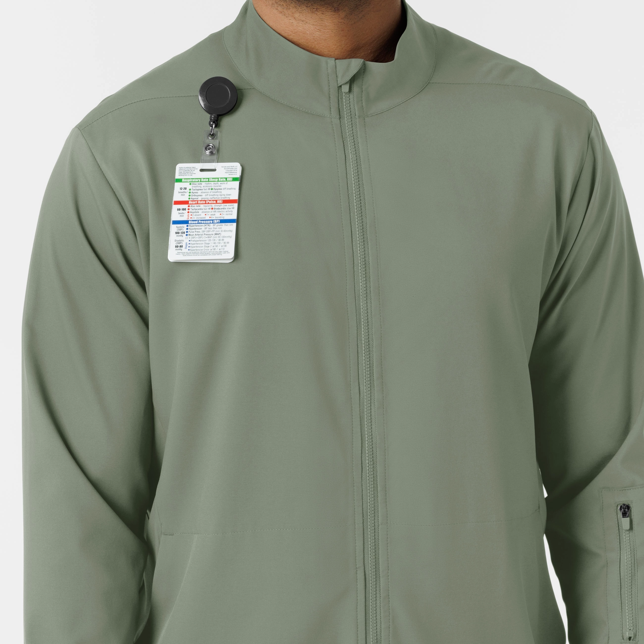 Boundless Men's Warm Up Scrub Jacket - Sage