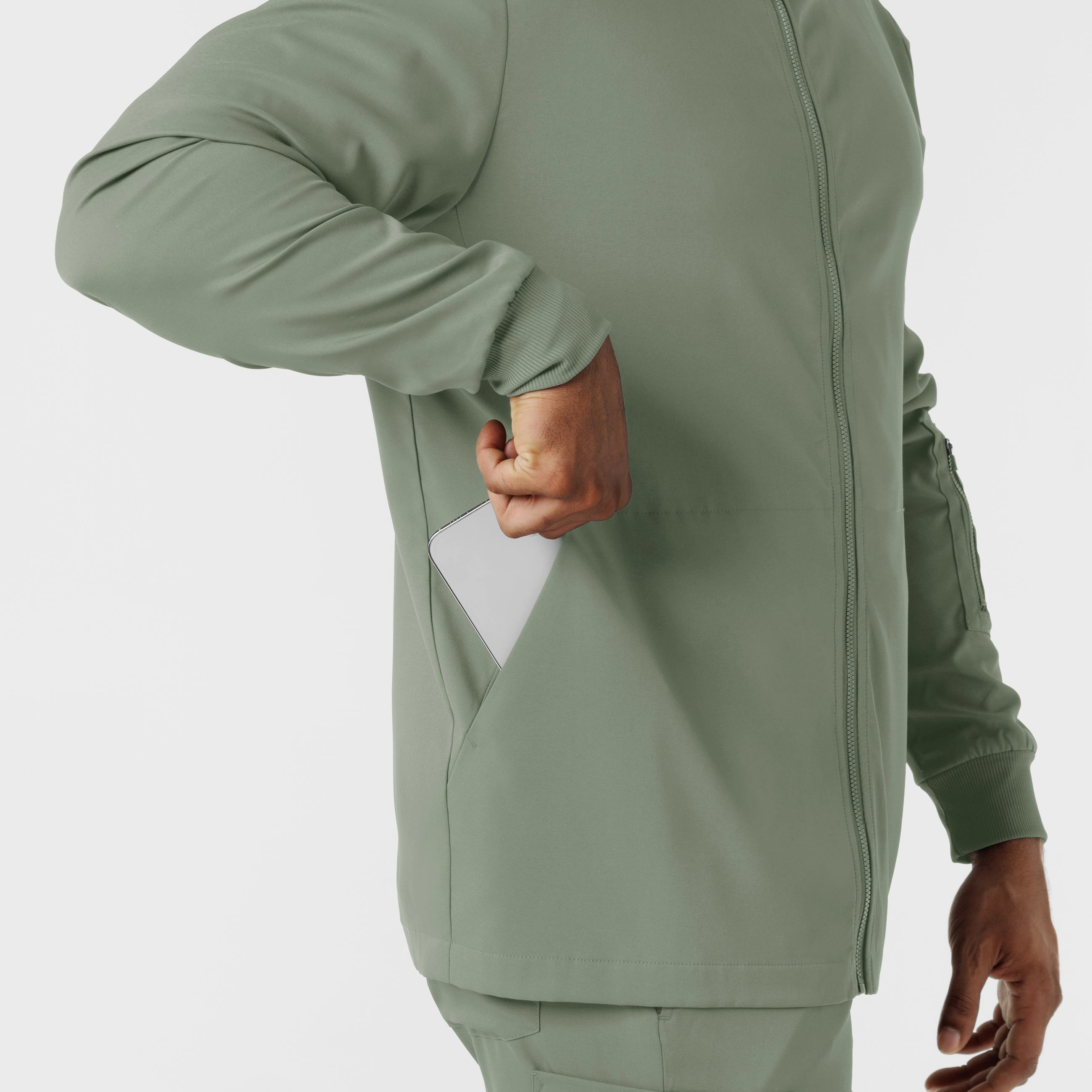 Boundless Men's Warm Up Scrub Jacket - Sage