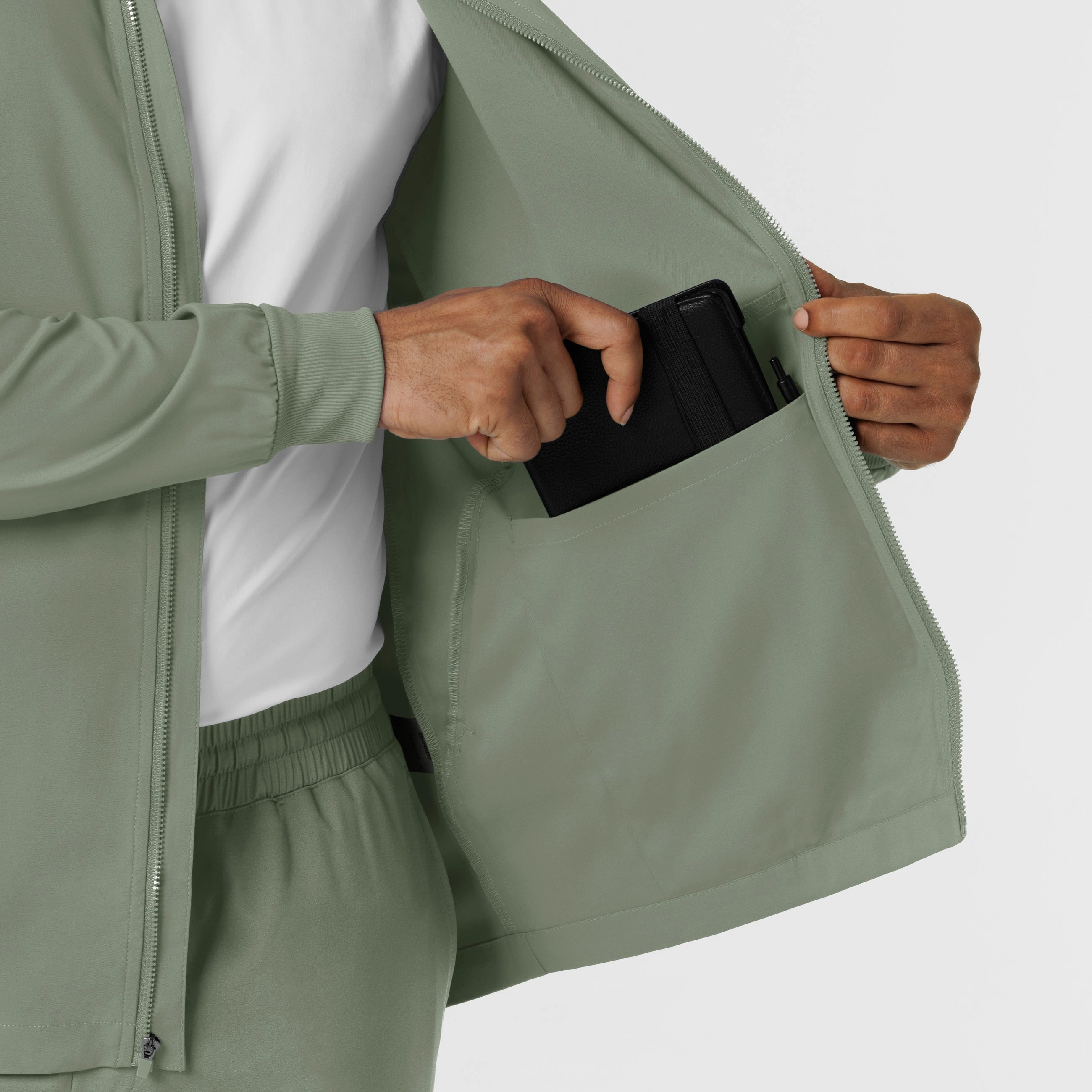 Boundless Men's Warm Up Scrub Jacket - Sage