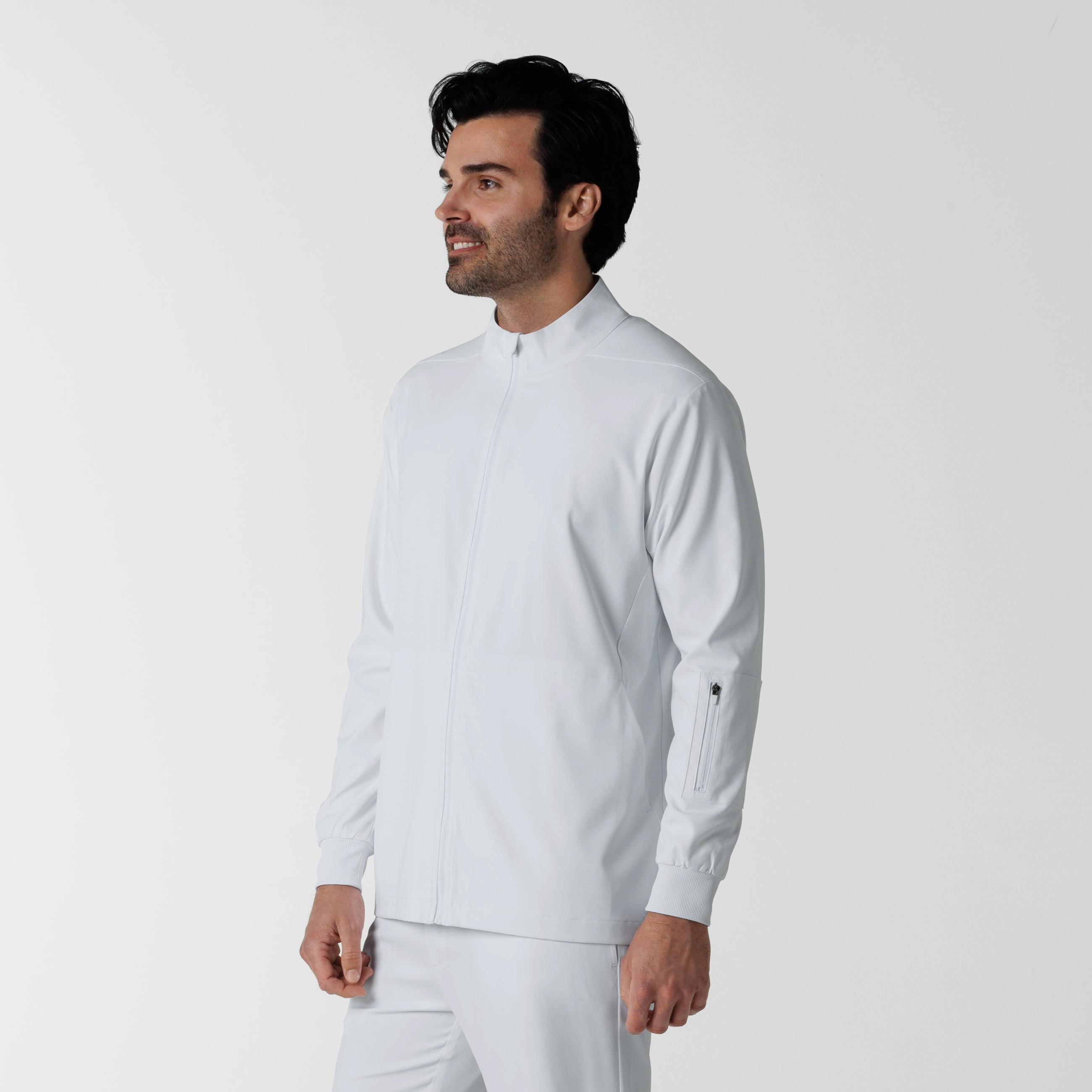 Boundless Men's Warm Up Scrub Jacket - White