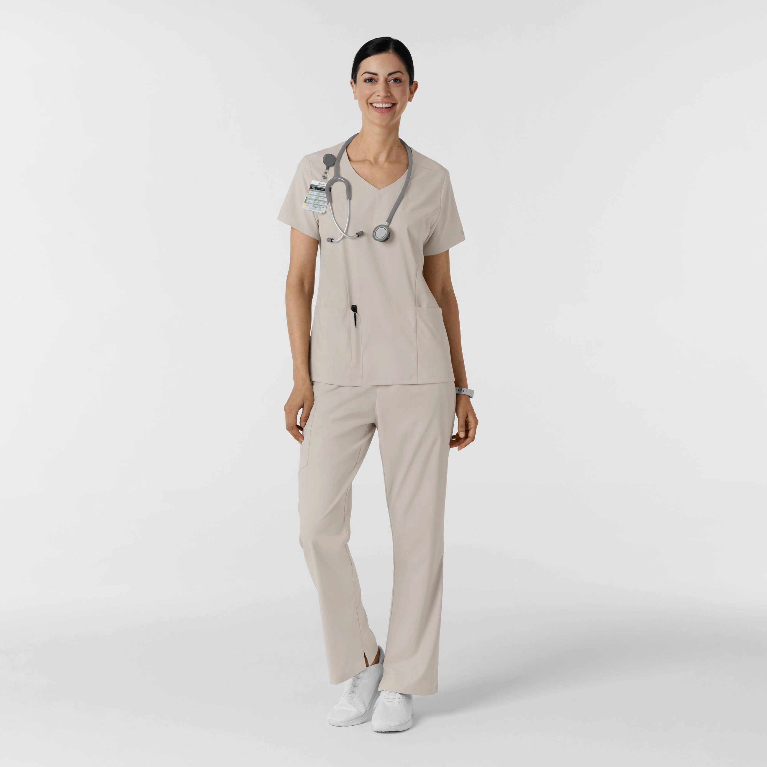 Boundless Women's 2-Pocket V-Neck Scrub Top - Cloud