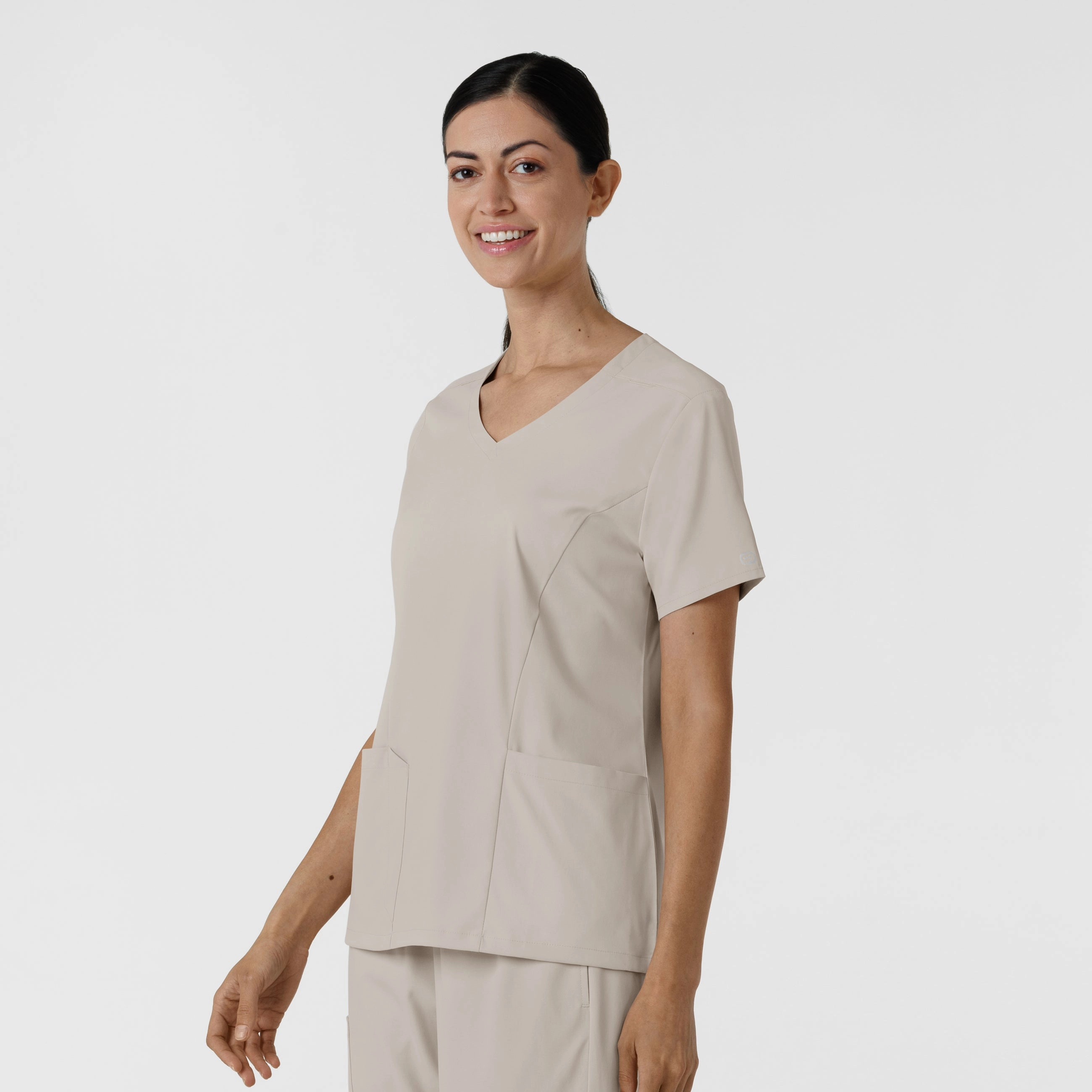 Boundless Women's 2-Pocket V-Neck Scrub Top - Cloud