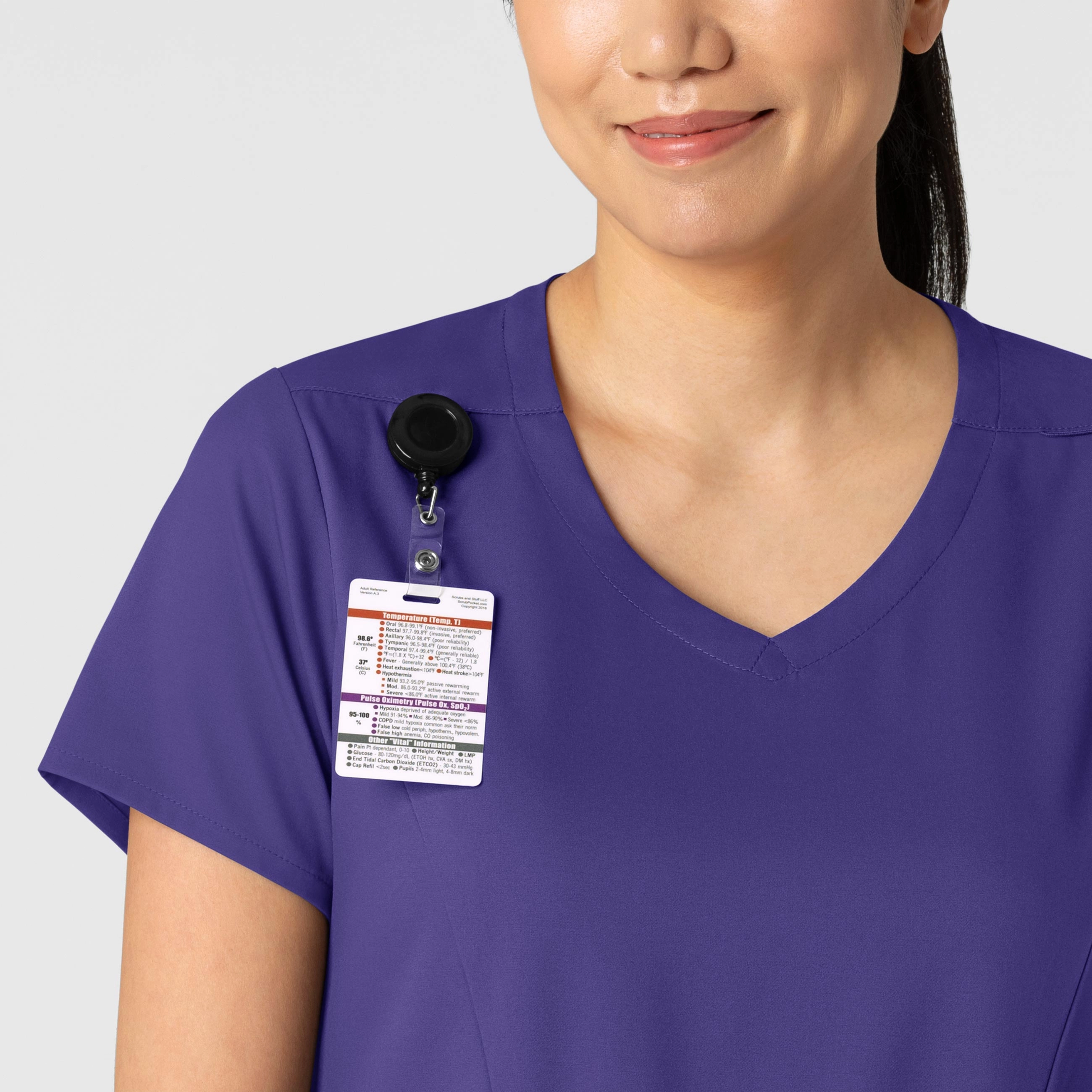 Boundless Women's 2-Pocket V-Neck Scrub Top - Grape