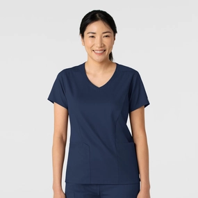 Boundless Women's 2-Pocket V-Neck Scrub Top - Navy