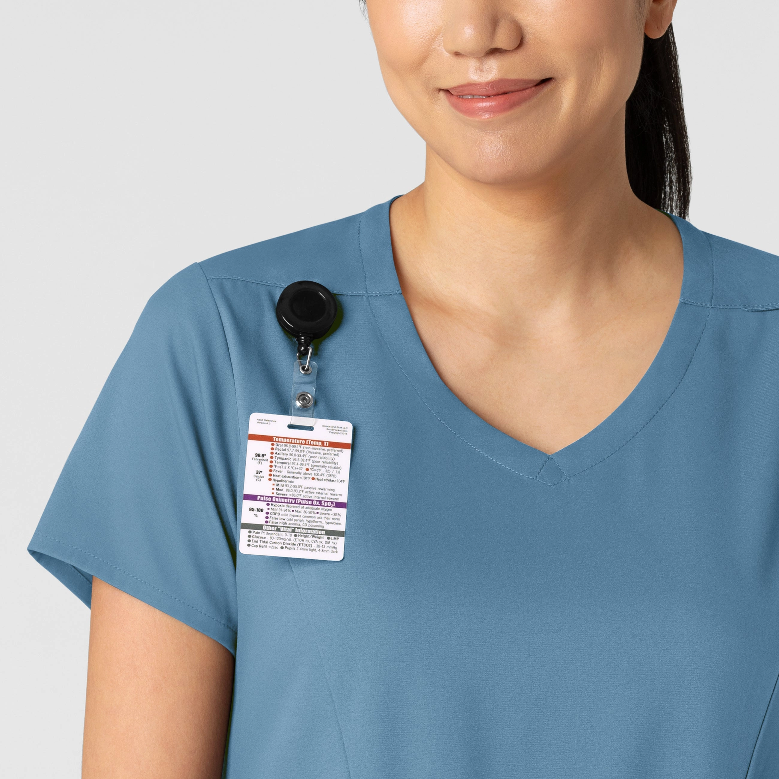 Boundless Women's 2-Pocket V-Neck Scrub Top - Pacific Blue